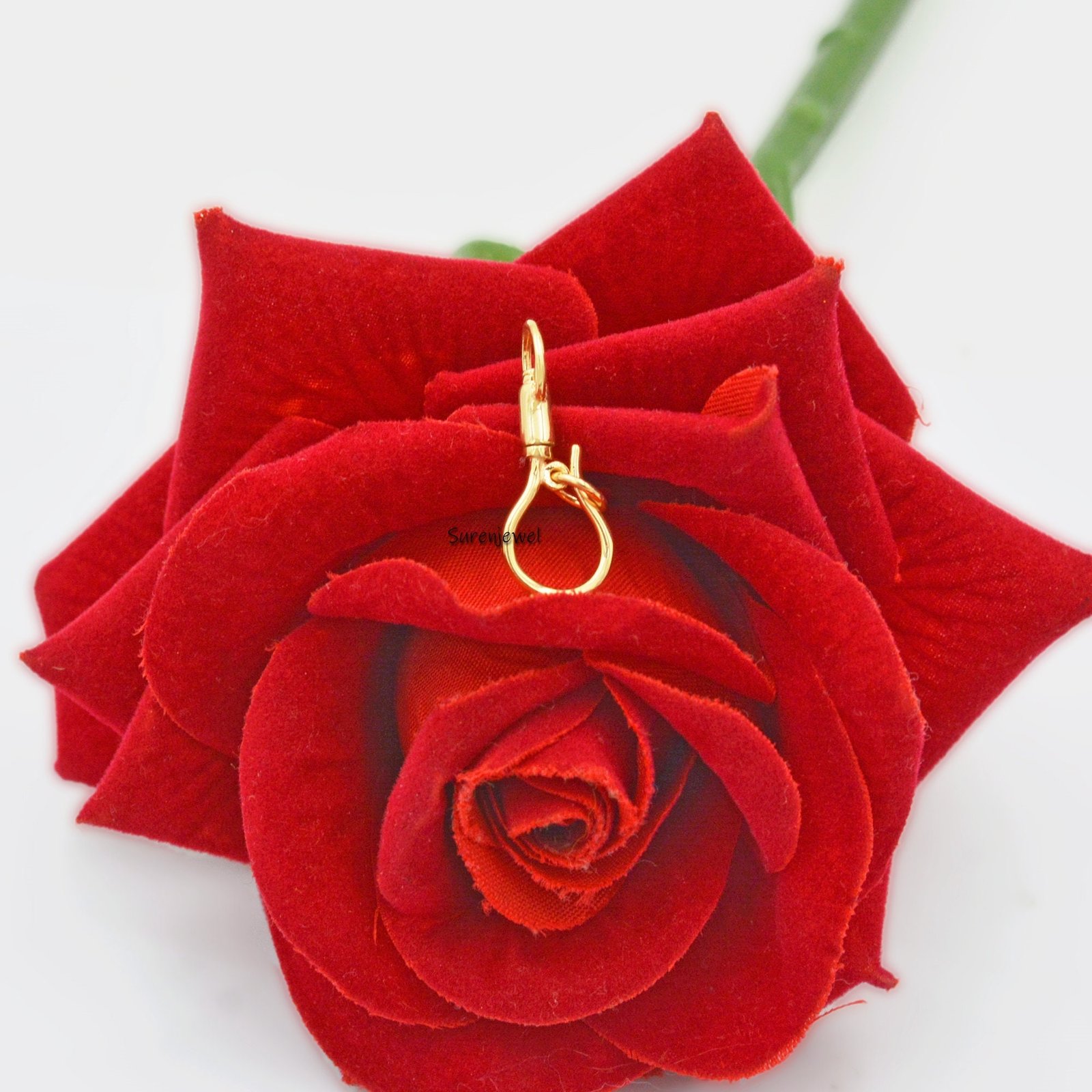 14K Gold Shepherd Hook Earwire: Charm Enhancer Pendant (25mm) - View 3 - Suren Jewels | SKU: SJP572-SLYG 14K Gold Shepherd Hook Earwire: Charm Enhancer Pendant (25mm) - View 3 - Suren Jewels | SKU: SJP572-SLYG