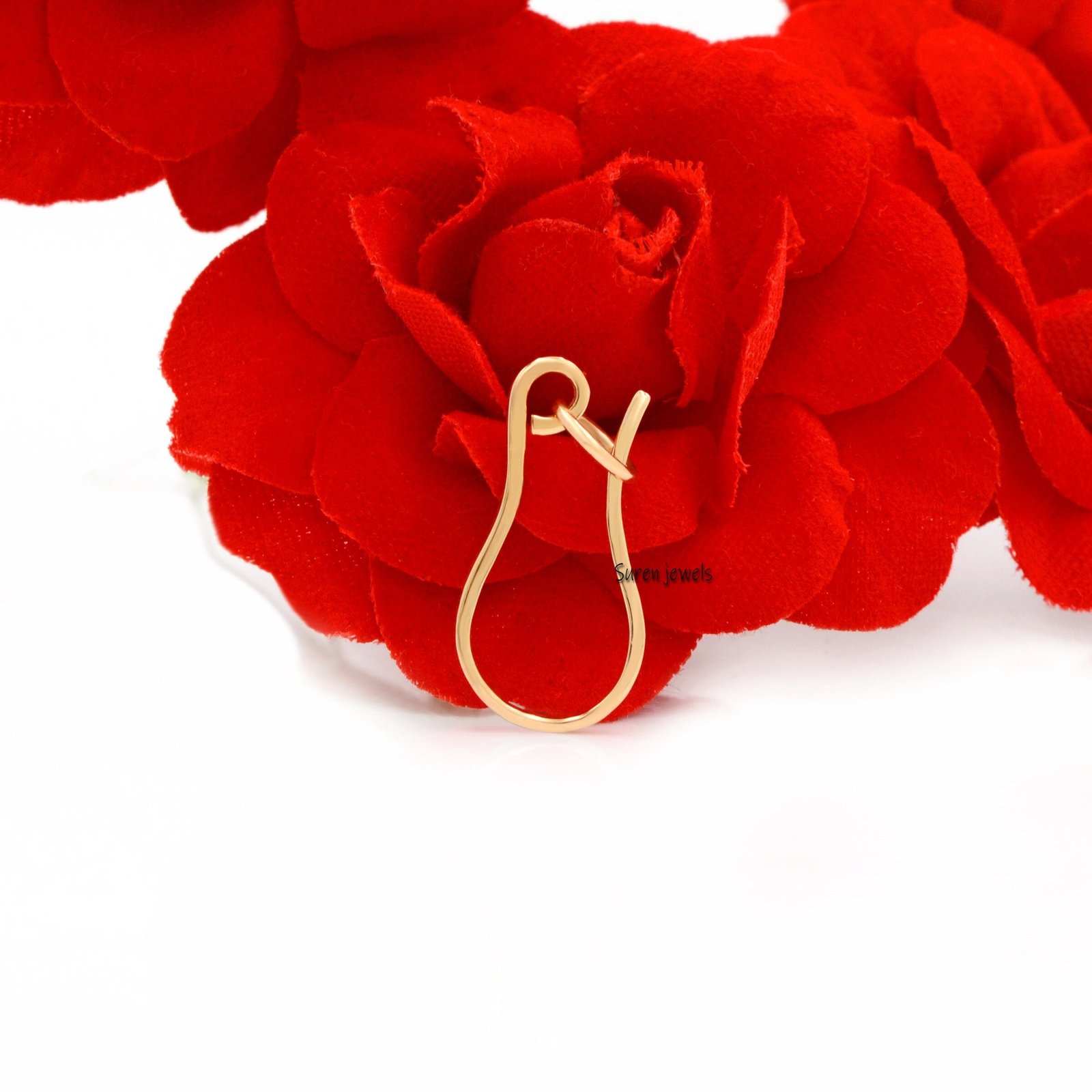 14K Gold Shepherd Hook Enhancer: Charm Anchor Lock (20x10 MM) - Suren Jewels | SKU: SJP565-14KYG 14K Gold Shepherd Hook Enhancer: Charm Anchor Lock (20x10 MM) - Suren Jewels | SKU: SJP565-14KYG