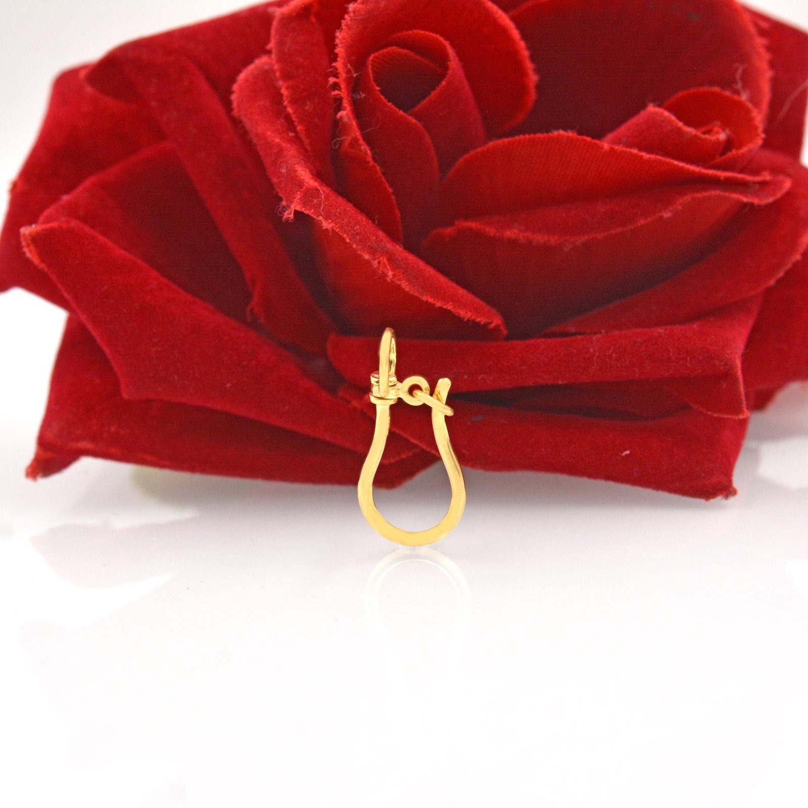 14K Gold Shepherds Hook Pendant: Charm Holder, Anchor Enhancer - View 2 - Suren Jewels | SKU: SJP1195-SLYG 14K Gold Shepherds Hook Pendant: Charm Holder, Anchor Enhancer - View 2 - Suren Jewels | SKU: SJP1195-SLYG
