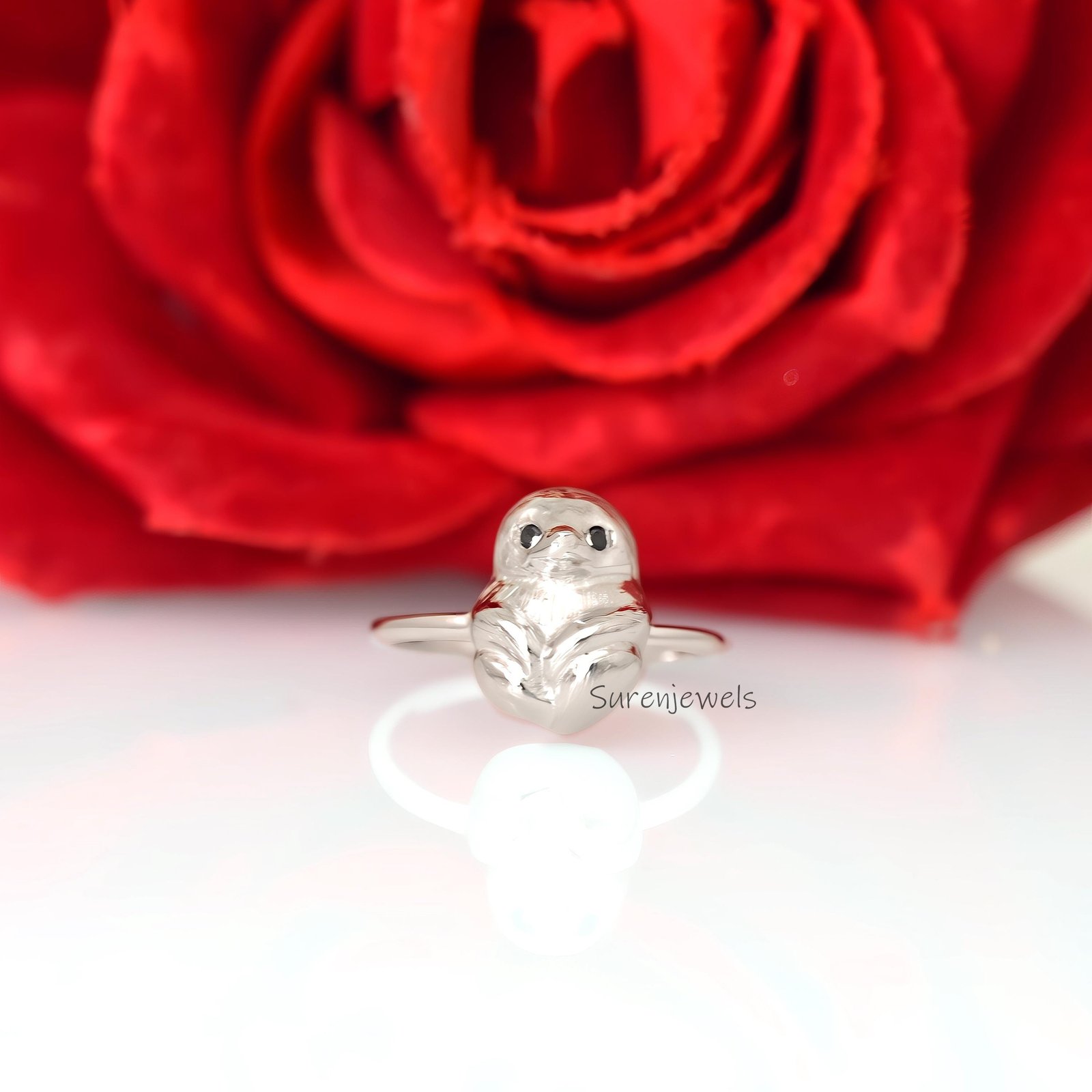 14k Gold Sloth Ring: Dainty Animal Jewelry - View 2 - Suren Jewels | SKU: SJR2979-SLWGBKCZ-US-5,SJR2888-SLYGBKCZELBK-US-10 14k Gold Sloth Ring: Dainty Animal Jewelry - View 2 - Suren Jewels | SKU: SJR2979-SLWGBKCZ-US-5,SJR2888-SLYGBKCZELBK-US-10