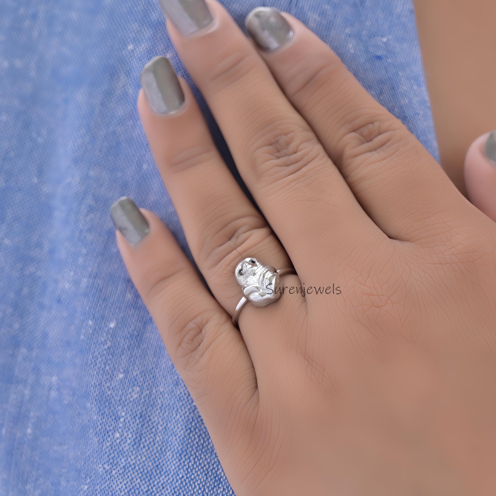 14k Gold Sloth Ring: Dainty Animal Jewelry - View 5 - Suren Jewels | SKU: SJR2979-SLWGBKCZ-US-5,SJR2888-SLYGBKCZELBK-US-10 14k Gold Sloth Ring: Dainty Animal Jewelry - View 5 - Suren Jewels | SKU: SJR2979-SLWGBKCZ-US-5,SJR2888-SLYGBKCZELBK-US-10