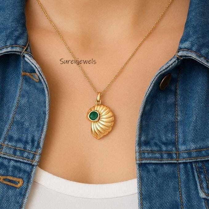 14k Gold Snail Shell Pendant: Designer Spiral Jewelry - Suren Jewels | SKU: SJP6079- 14k Gold Snail Shell Pendant: Designer Spiral Jewelry - Suren Jewels | SKU: SJP6079-