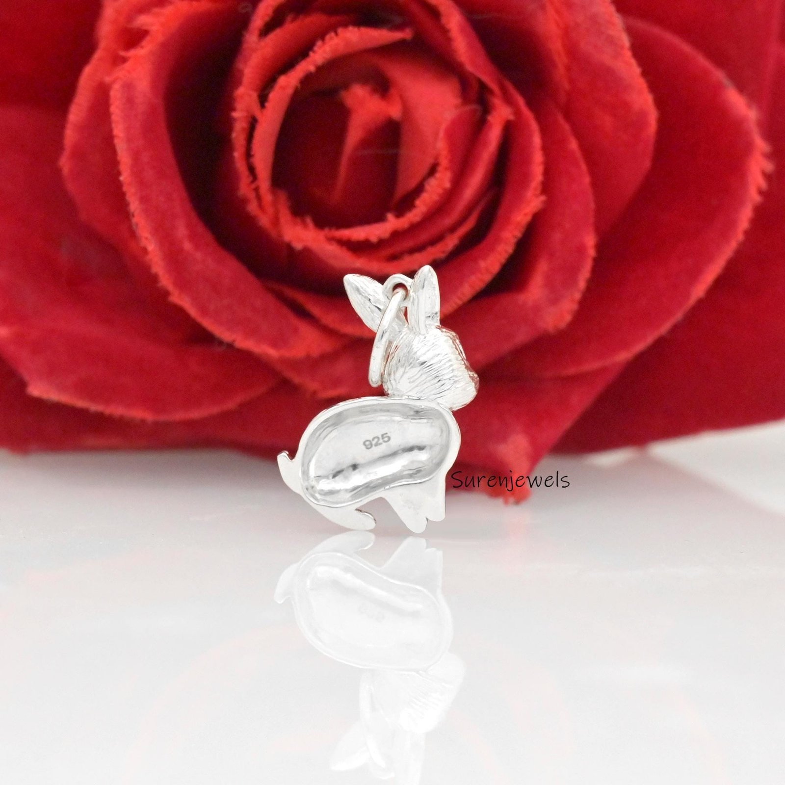 14K Gold Textured Rabbit Pendant: Designer Animal Charm - View 4 - Suren Jewels | SKU: SJP4505-SLNSBKCZ-25M,SJP4530-SLRGBKCZ- 14K Gold Textured Rabbit Pendant: Designer Animal Charm - View 4 - Suren Jewels | SKU: SJP4505-SLNSBKCZ-25M,SJP4530-SLRGBKCZ-