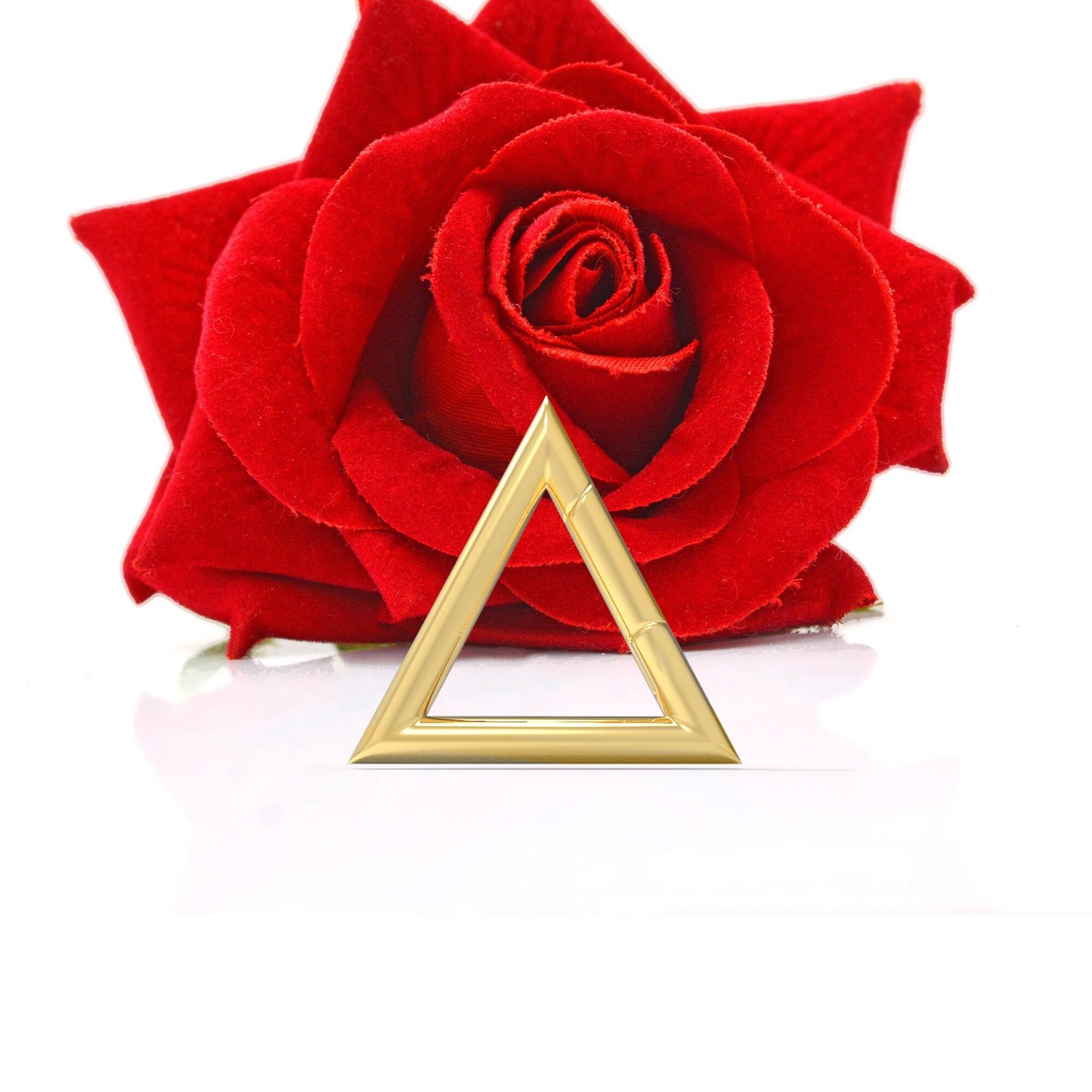14k Gold Triangle Charm Holder: Snap Lock Pendant, 15mm - View 2 - Suren Jewels | SKU: SJP1316-14KYG-15M 14k Gold Triangle Charm Holder: Snap Lock Pendant, 15mm - View 2 - Suren Jewels | SKU: SJP1316-14KYG-15M
