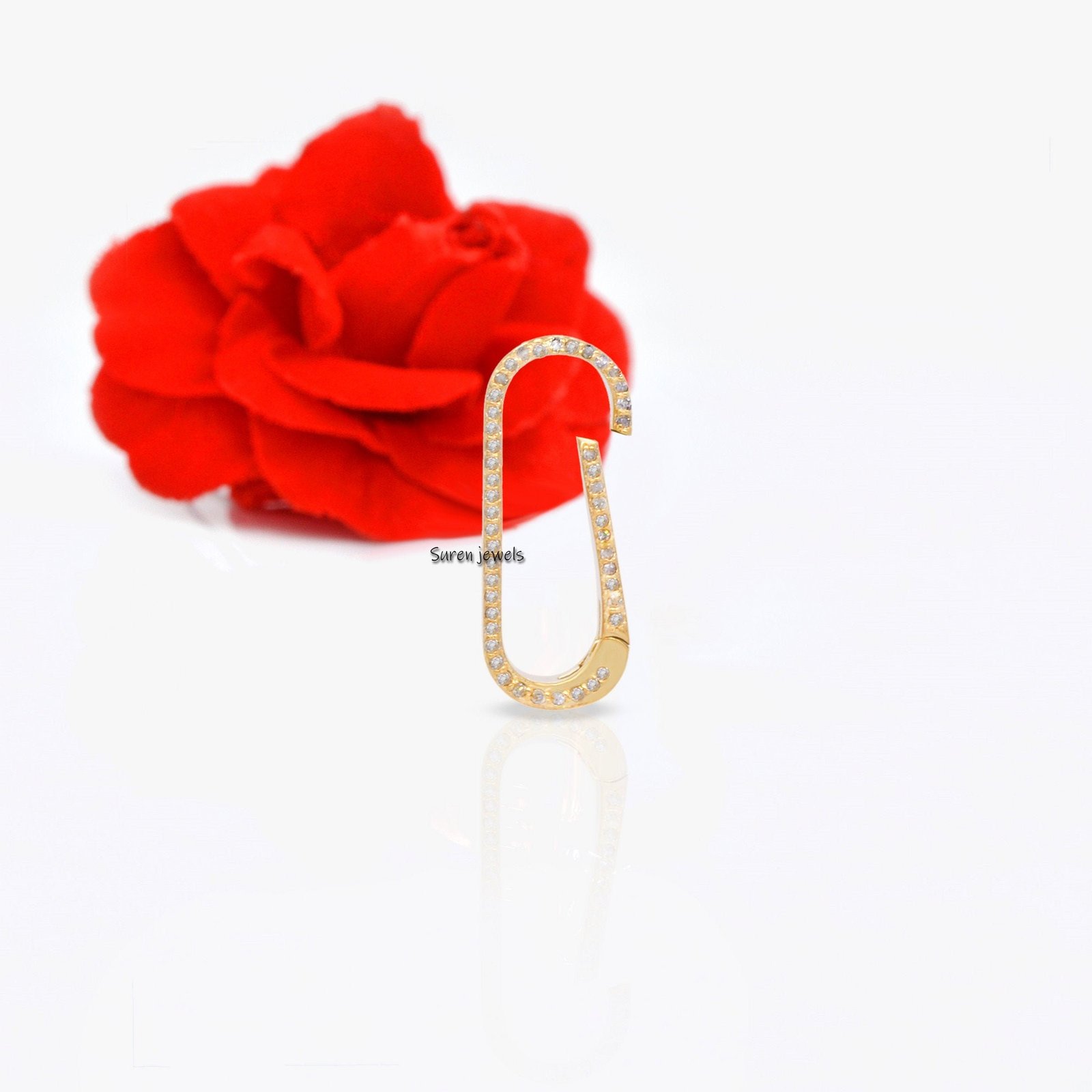 14k Gold Turquoise Charm Enhancer: Elongated Oval Bail - View 5 - Suren Jewels | SKU: SJP73-SLYGDI 14k Gold Turquoise Charm Enhancer: Elongated Oval Bail - View 5 - Suren Jewels | SKU: SJP73-SLYGDI