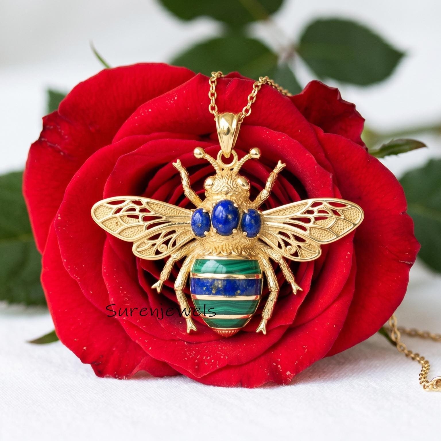 14k Solid Gemstone Bee Pendant, Dainty Honey Bee, Opal Bee Pendant, Gemstone Queen Bee Bug Pendant, Gemstone Bee Pendant - Vi 14k Solid Gemstone Bee Pendant, Dainty Honey Bee, Opal Bee Pendant, Gemstone Queen Bee Bug Pendant, Gemstone Bee Pendant - Vi