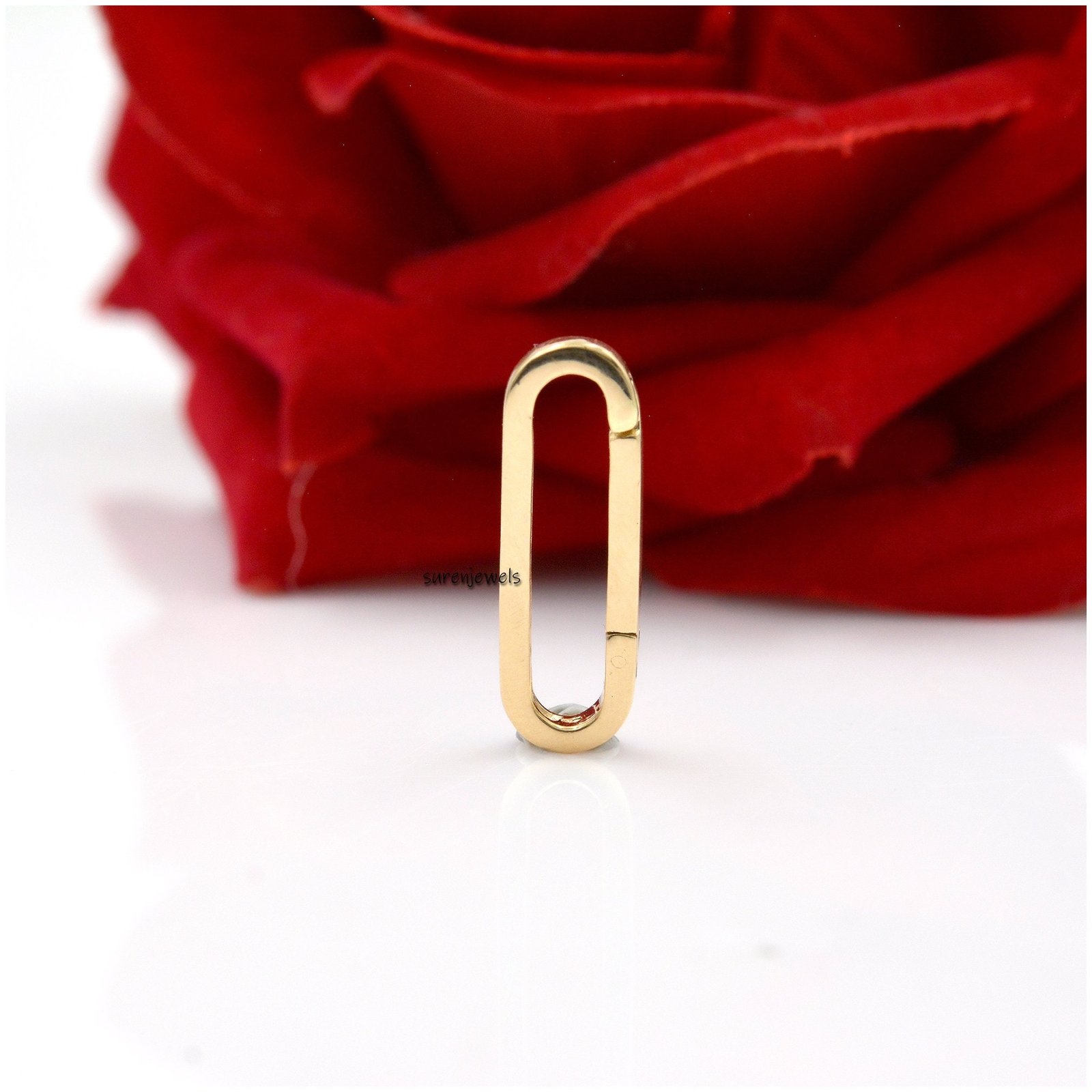 14K Solid Gold Charm Enhancer Connector: 22mm Pendant Holder - View 2 - Suren Jewels | SKU: SJP1292-14KYG-22M 14K Solid Gold Charm Enhancer Connector: 22mm Pendant Holder - View 2 - Suren Jewels | SKU: SJP1292-14KYG-22M