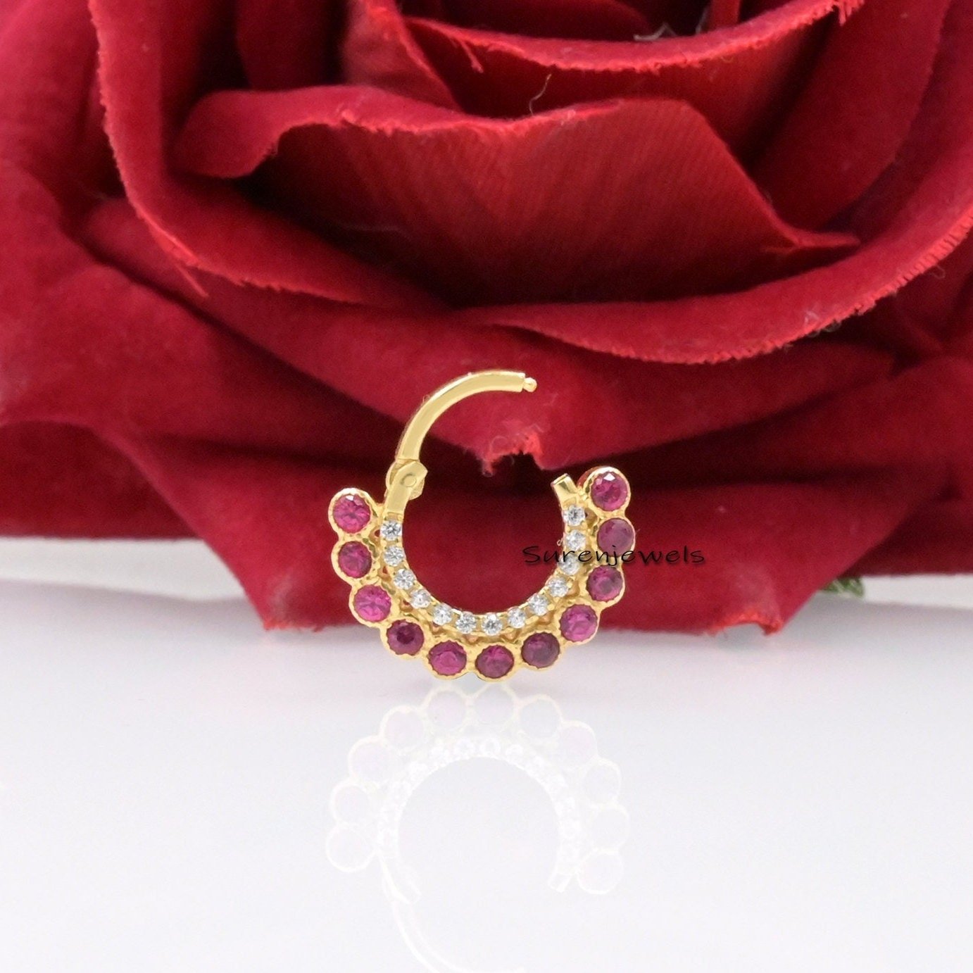 14k Solid Gold Charm Holder Pendant: Carabiner Lock Connector - Suren Jewels | SKU: SJD11 14k Solid Gold Charm Holder Pendant: Carabiner Lock Connector - Suren Jewels | SKU: SJD11