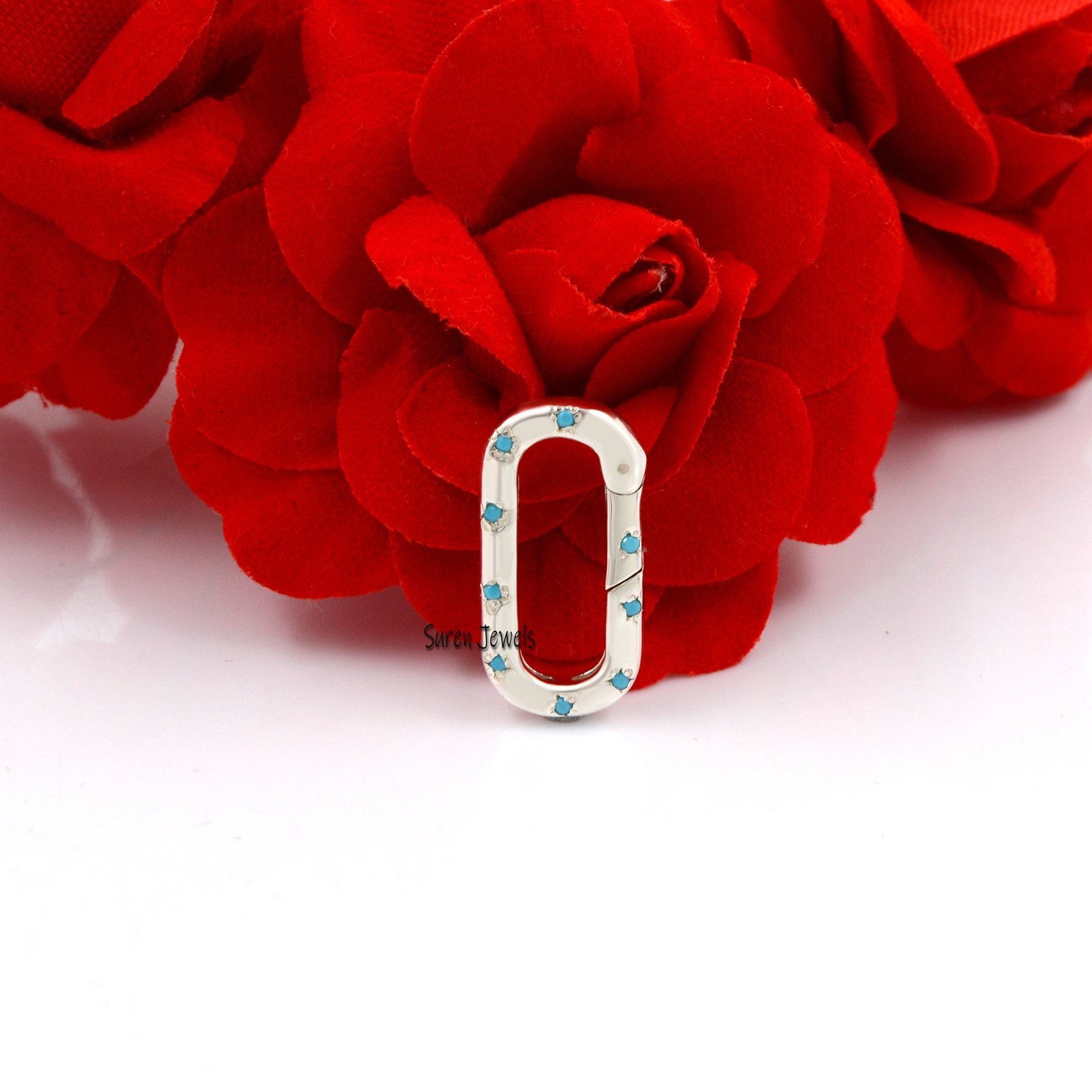 14k Solid Gold Diamond Enhancer: Pave Diamond Charm Holder Lock - View 3 - Suren Jewels | SKU: SJP807- 14k Solid Gold Diamond Enhancer: Pave Diamond Charm Holder Lock - View 3 - Suren Jewels | SKU: SJP807-
