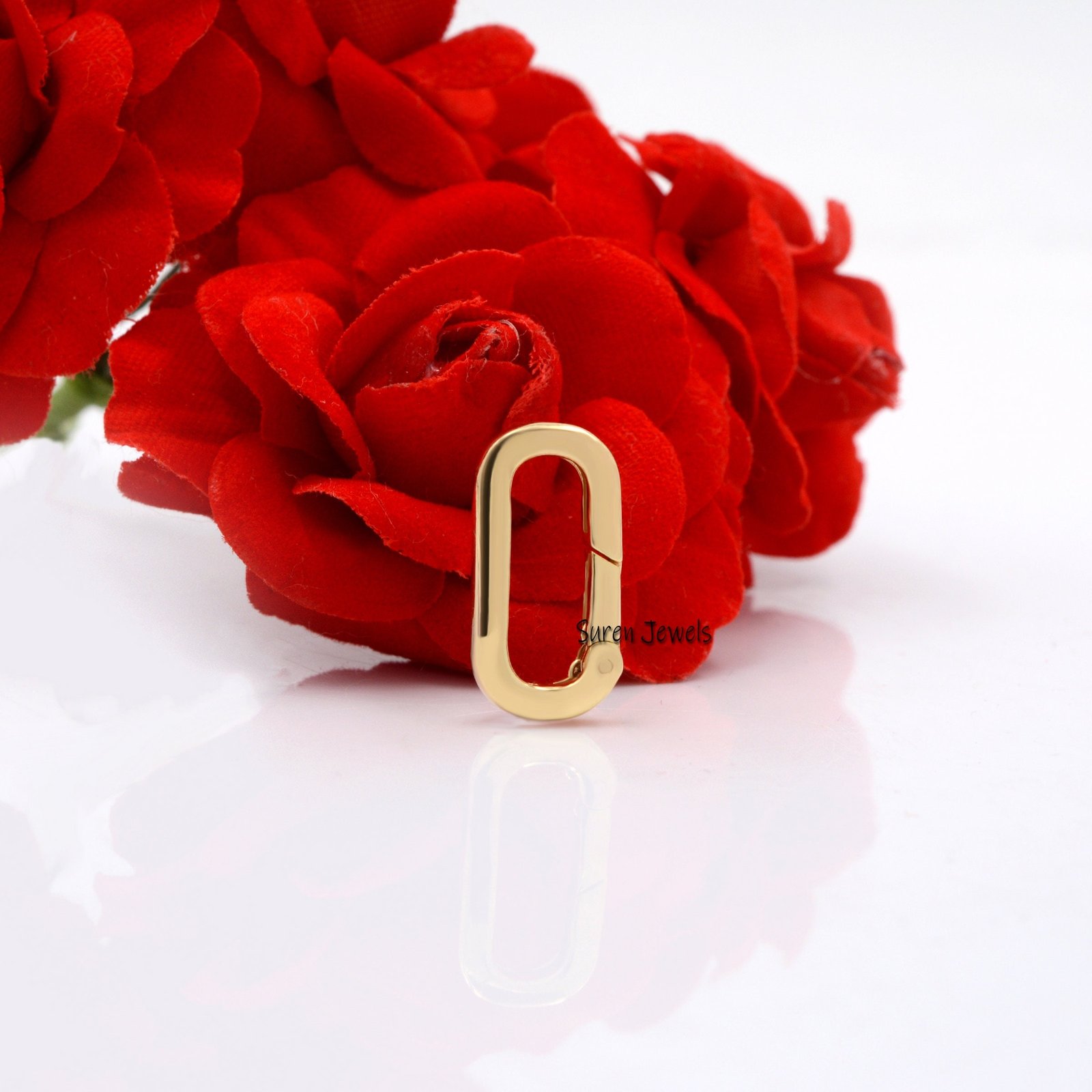 14k Solid Gold Diamond Enhancer: Pave Diamond Charm Holder Lock - View 5 - Suren Jewels | SKU: SJP807- 14k Solid Gold Diamond Enhancer: Pave Diamond Charm Holder Lock - View 5 - Suren Jewels | SKU: SJP807-