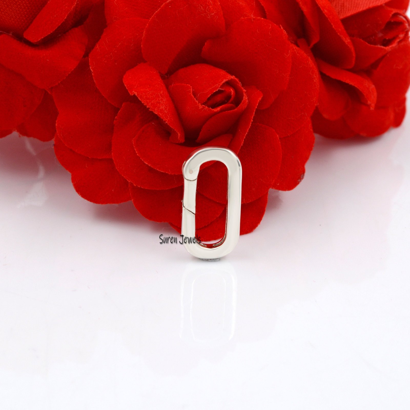 14k Solid Gold Diamond Enhancer: Pave Diamond Charm Holder Lock - View 7 - Suren Jewels | SKU: SJP807- 14k Solid Gold Diamond Enhancer: Pave Diamond Charm Holder Lock - View 7 - Suren Jewels | SKU: SJP807-