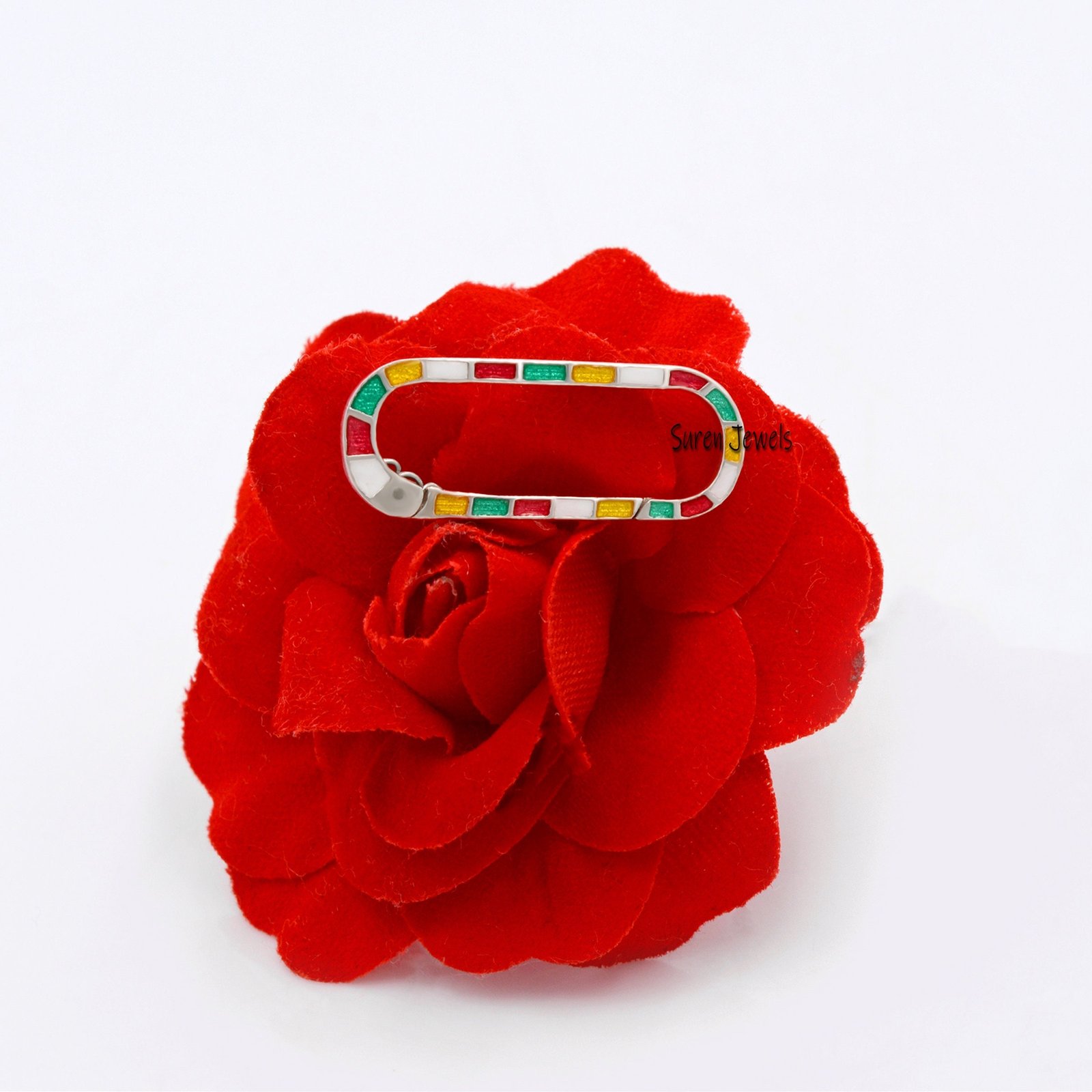 14K Solid Gold Enamel Enhancer Lock: Multi-Link Charm Holder - Suren Jewels | SKU: SJP71-SLYGELMT 14K Solid Gold Enamel Enhancer Lock: Multi-Link Charm Holder - Suren Jewels | SKU: SJP71-SLYGELMT