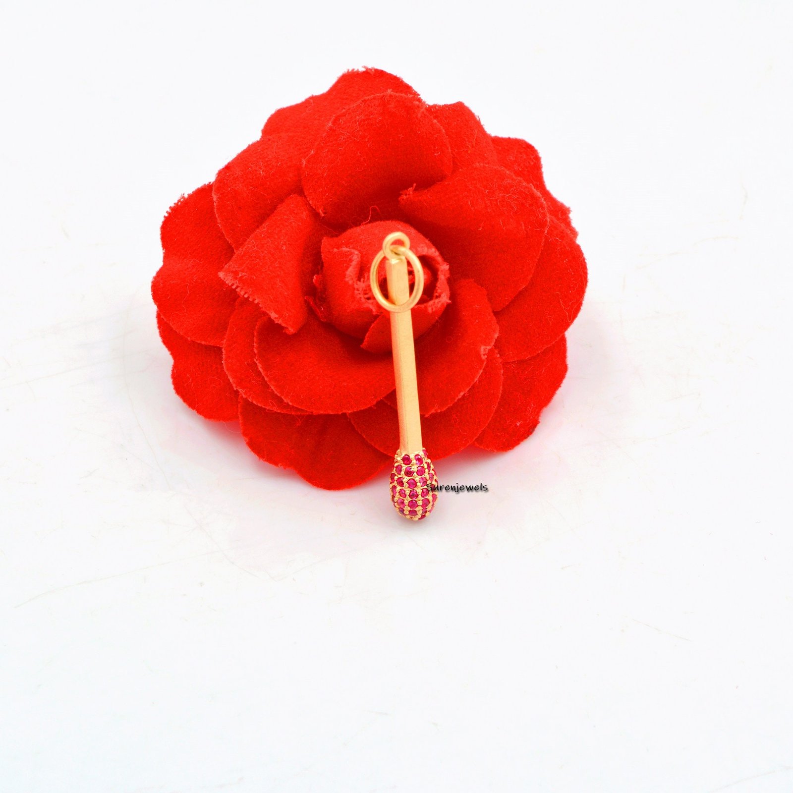 14k Solid Gold Match Stick Pendant: Lucky Charm Gemstone - View 5 - Suren Jewels | SKU: SJP857-14KYGEM 14k Solid Gold Match Stick Pendant: Lucky Charm Gemstone - View 5 - Suren Jewels | SKU: SJP857-14KYGEM