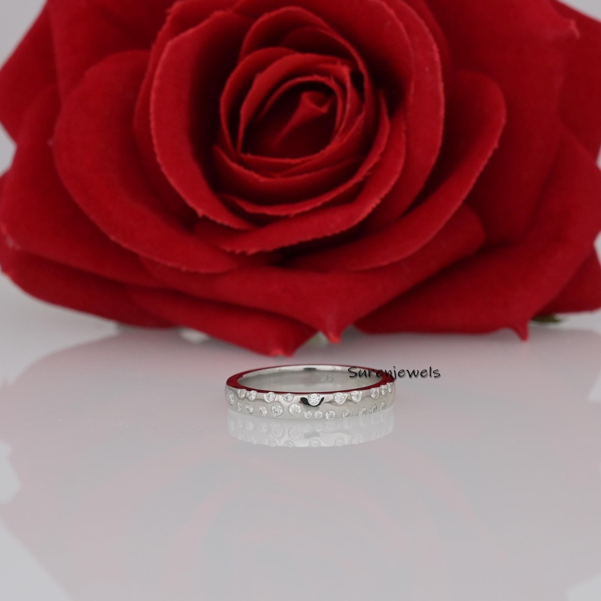 14K Solid Gold Pave Diamond Cigar Band Ring - View 2 - Suren Jewels | SKU: SJR2553 14K Solid Gold Pave Diamond Cigar Band Ring - View 2 - Suren Jewels | SKU: SJR2553