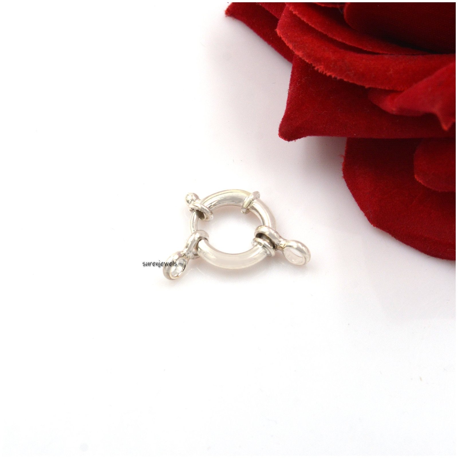 14k Solid Gold Spring Ring Clasp - Italian Designer Sailor's Bolt (18MM) - View 3 - Suren Jewels | SKU: SJF137-SLNS-12M 14k Solid Gold Spring Ring Clasp - Italian Designer Sailor's Bolt (18MM) - View 3 - Suren Jewels | SKU: SJF137-SLNS-12M