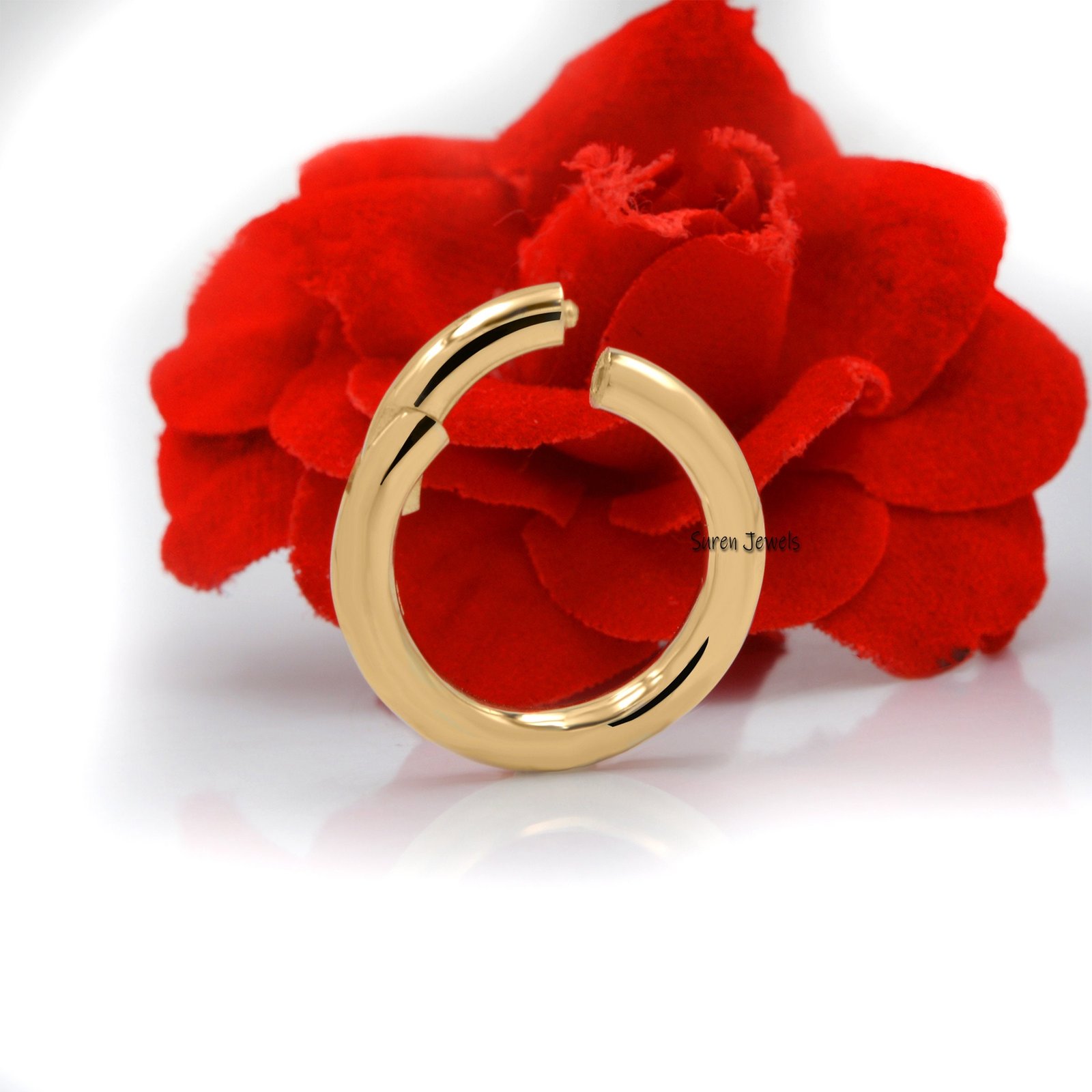 14K Yellow Gold Round Charm Enhancer - Handmade Gold Link - Suren Jewels | SKU: SJP482-SLYG-20M 14K Yellow Gold Round Charm Enhancer - Handmade Gold Link - Suren Jewels | SKU: SJP482-SLYG-20M