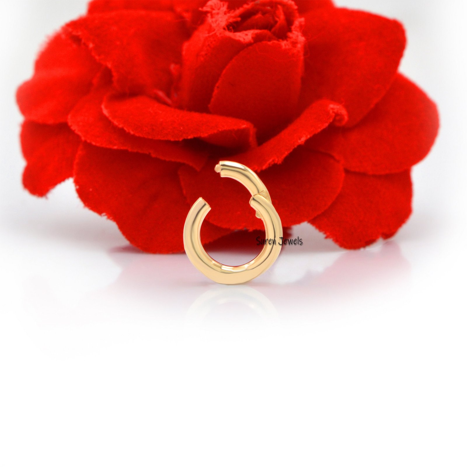 14K Yellow Gold Round Charm Enhancer - Handmade Gold Link - View 3 - Suren Jewels | SKU: SJP482-SLYG-20M 14K Yellow Gold Round Charm Enhancer - Handmade Gold Link - View 3 - Suren Jewels | SKU: SJP482-SLYG-20M