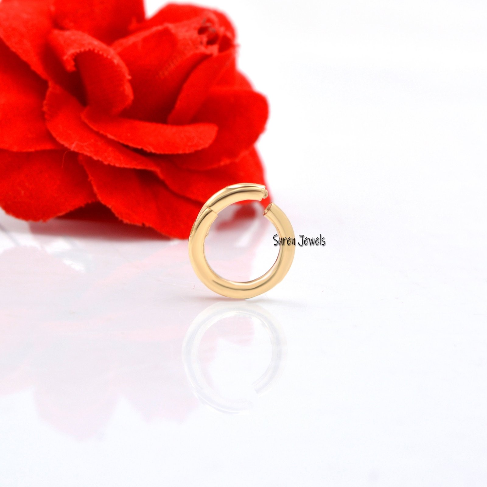 14K Yellow Gold Round Charm Enhancer - Handmade Gold Link - View 6 - Suren Jewels | SKU: SJP482-SLYG-20M 14K Yellow Gold Round Charm Enhancer - Handmade Gold Link - View 6 - Suren Jewels | SKU: SJP482-SLYG-20M