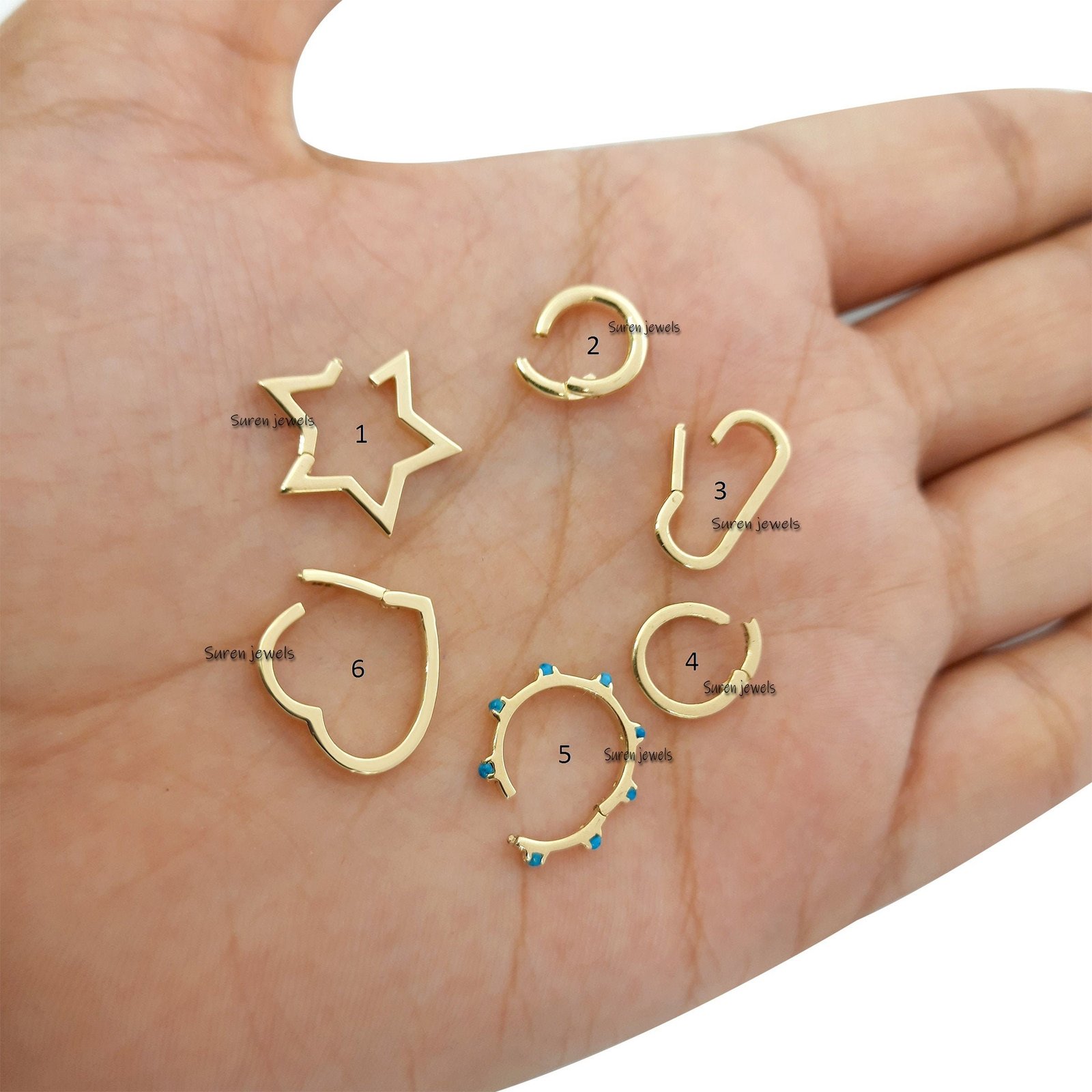 18K Gold Charm Connector Clasp: Pendant Enhancer Hoop Lock - Suren Jewels | SKU: SJP451-18KYG-15M,SJP482-18KYG-10M,SJP445-18K 18K Gold Charm Connector Clasp: Pendant Enhancer Hoop Lock - Suren Jewels | SKU: SJP451-18KYG-15M,SJP482-18KYG-10M,SJP445-18K