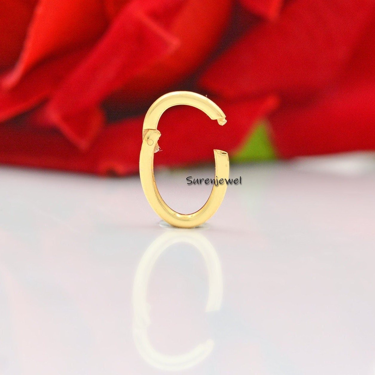 925 Silver Charm Holder: Elongated Enhancer Push Lock - Suren Jewels | SKU: SJP1031-SLYG-15M 925 Silver Charm Holder: Elongated Enhancer Push Lock - Suren Jewels | SKU: SJP1031-SLYG-15M
