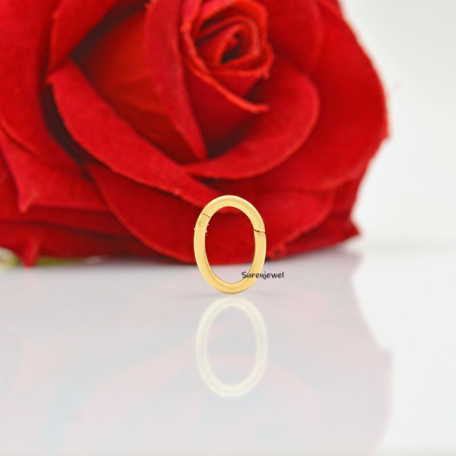 925 Silver Charm Holder: Elongated Enhancer Push Lock - View 2 - Suren Jewels | SKU: SJP1031-SLYG-15M 925 Silver Charm Holder: Elongated Enhancer Push Lock - View 2 - Suren Jewels | SKU: SJP1031-SLYG-15M