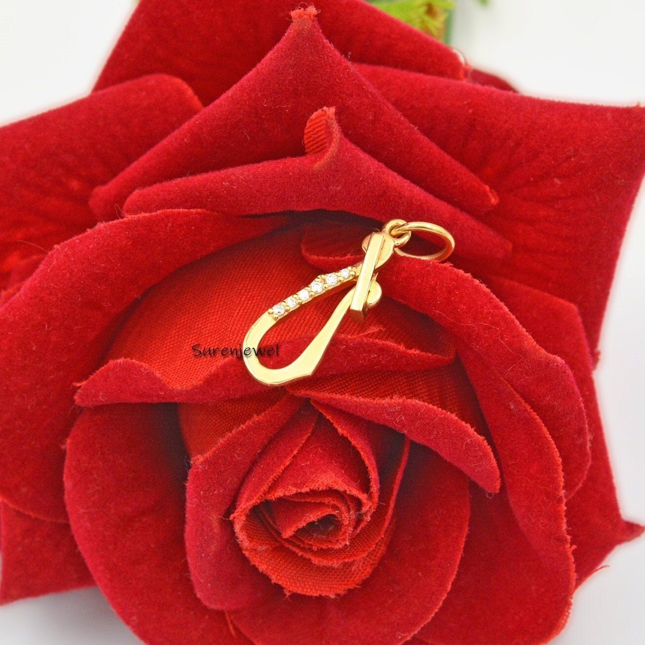 925 Silver Charm Holder Pendant: Diamond & Gold Accent - Suren Jewels | SKU: SJP918-SLNSDI-25M 925 Silver Charm Holder Pendant: Diamond & Gold Accent - Suren Jewels | SKU: SJP918-SLNSDI-25M
