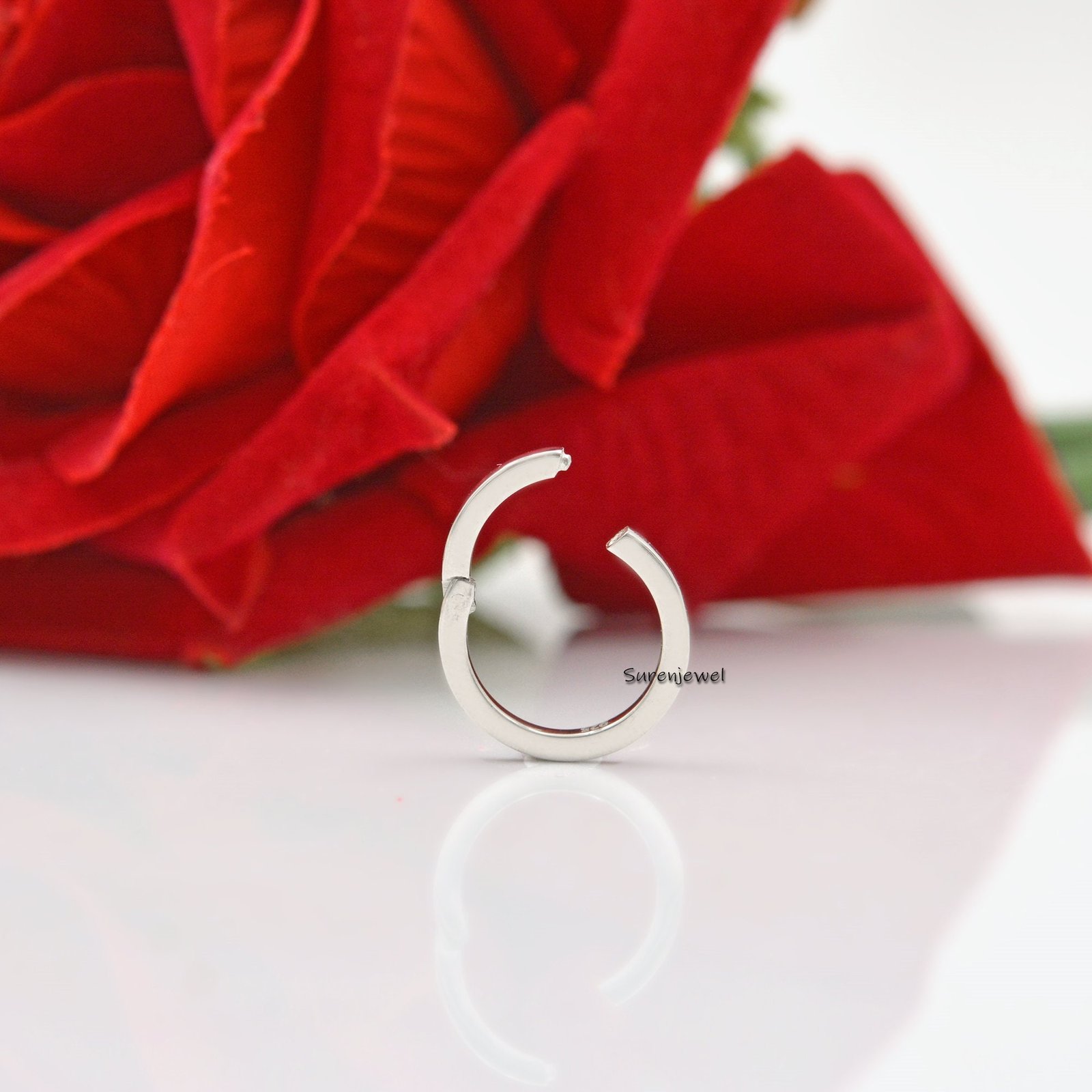 925 Silver Circle Charm Enhancer Lock: 15mm Round Connector - View 3 - Suren Jewels | SKU: SJP447-SLYG-N47-18I 925 Silver Circle Charm Enhancer Lock: 15mm Round Connector - View 3 - Suren Jewels | SKU: SJP447-SLYG-N47-18I