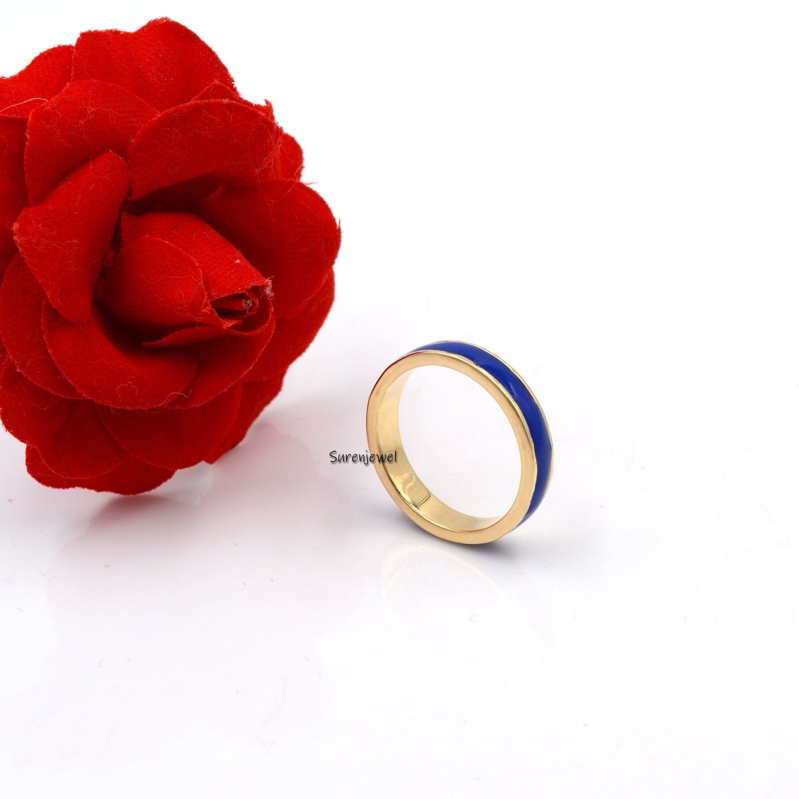 925 Silver Enamel Band Ring: Multi Color Stacking Ring - Suren Jewels | SKU: SJR306-SLYGELB 925 Silver Enamel Band Ring: Multi Color Stacking Ring - Suren Jewels | SKU: SJR306-SLYGELB