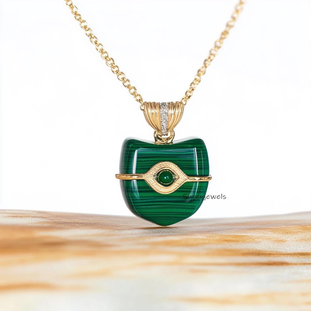 925 Silver Gemstone Shield Pendant: Lapis, Turquoise, Malachite (30mm) - View 3 - Suren Jewels | SKU: SJP3536-SLYGLPZCZ-30M 925 Silver Gemstone Shield Pendant: Lapis, Turquoise, Malachite (30mm) - View 3 - Suren Jewels | SKU: SJP3536-SLYGLPZCZ-30M