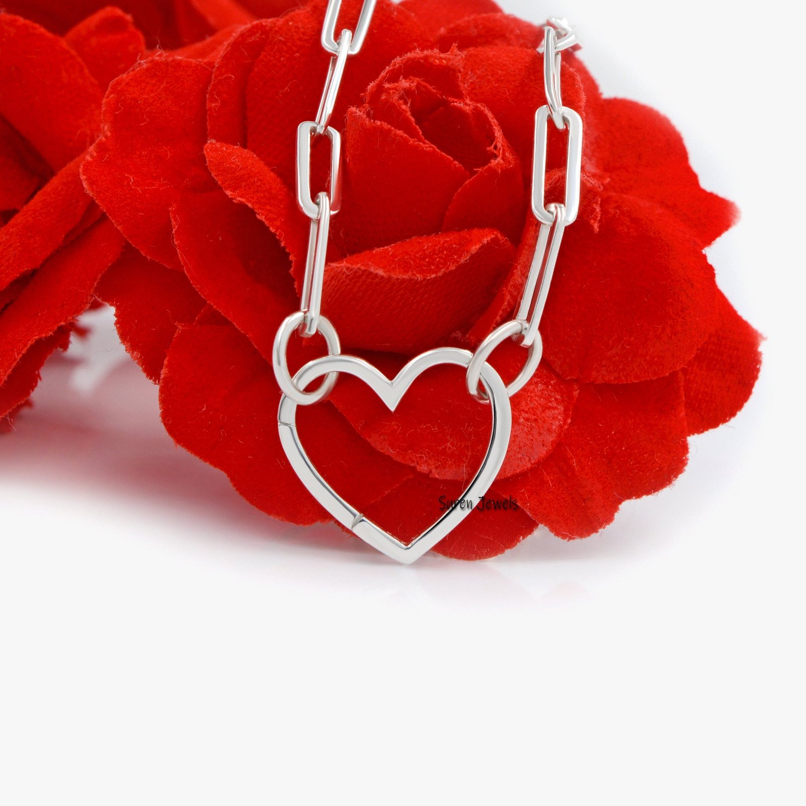 925 Silver Heart Enhancer Lock: Multi Charm Pendant, 15mm - View 3 - Suren Jewels | SKU: SJP536-SLYG-N47-18I 925 Silver Heart Enhancer Lock: Multi Charm Pendant, 15mm - View 3 - Suren Jewels | SKU: SJP536-SLYG-N47-18I