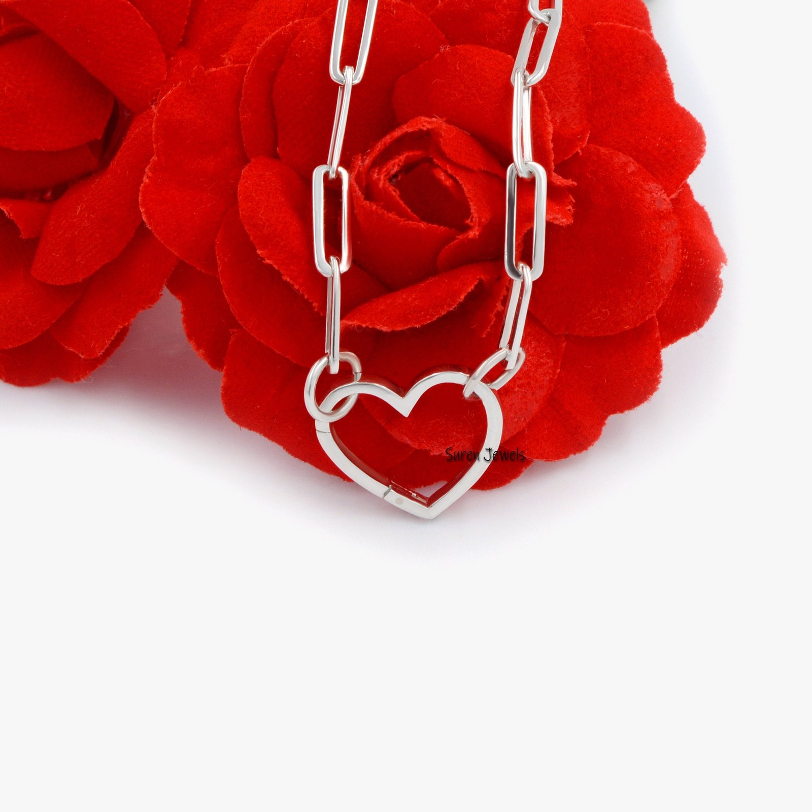925 Silver Heart Enhancer Lock: Multi Charm Pendant, 15mm - View 4 - Suren Jewels | SKU: SJP536-SLYG-N47-18I 925 Silver Heart Enhancer Lock: Multi Charm Pendant, 15mm - View 4 - Suren Jewels | SKU: SJP536-SLYG-N47-18I