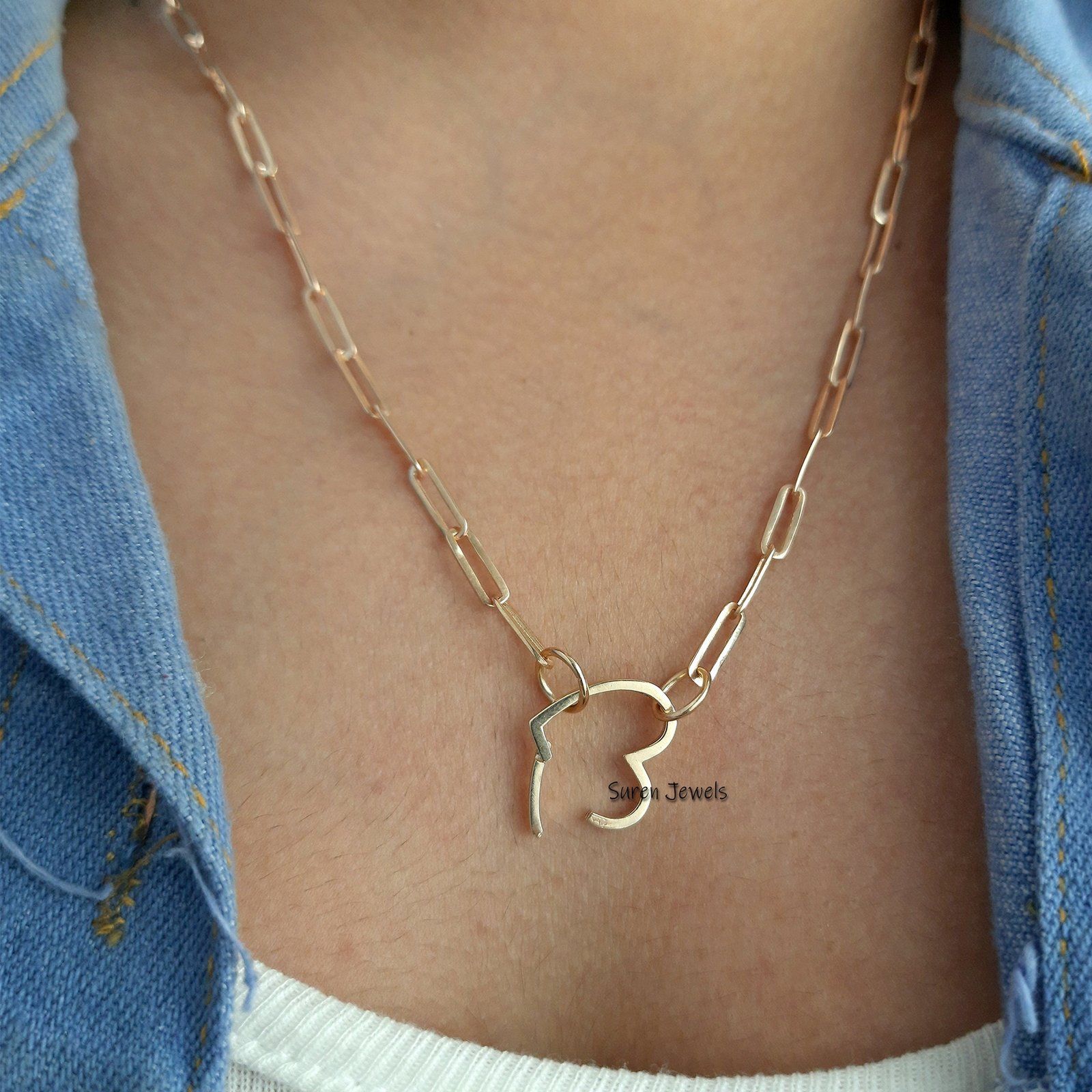 925 Silver Heart Enhancer Lock: Multi Charm Pendant, 15mm - View 5 - Suren Jewels | SKU: SJP536-SLYG-N47-18I 925 Silver Heart Enhancer Lock: Multi Charm Pendant, 15mm - View 5 - Suren Jewels | SKU: SJP536-SLYG-N47-18I