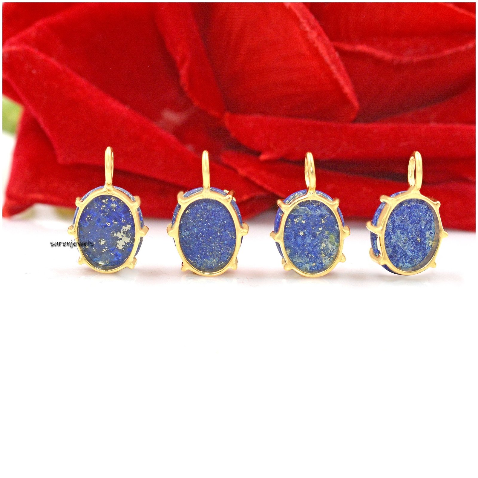 925 Silver Lapis North Star Pendant: Moissanite Starburst - View 4 - Suren Jewels | SKU: SJP1393-SLYGLPZMN 925 Silver Lapis North Star Pendant: Moissanite Starburst - View 4 - Suren Jewels | SKU: SJP1393-SLYGLPZMN