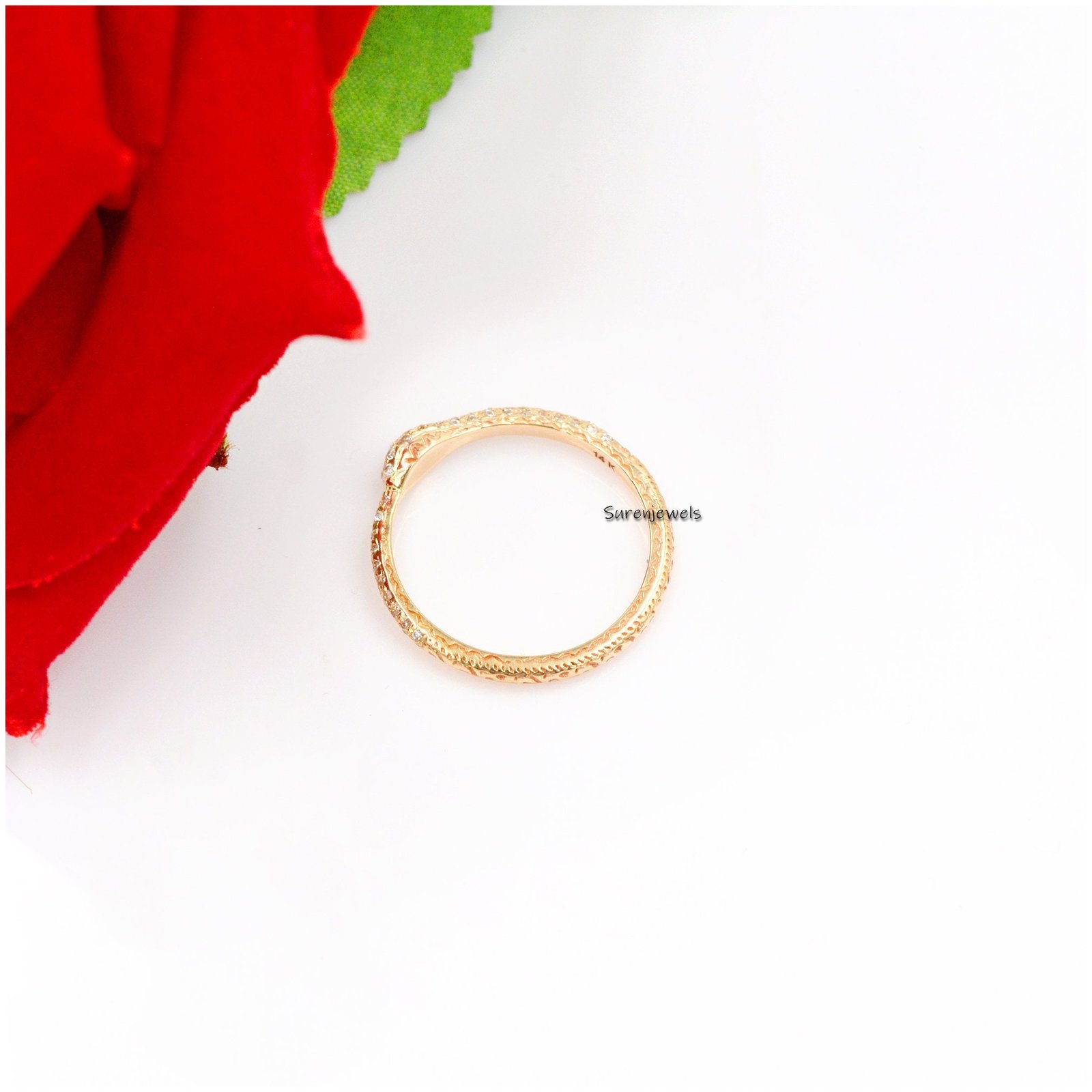 925 Silver Ouroboros Snake Ring: Dainty Serpent Jewelry - View 7 - Suren Jewels | SKU: SJR991-14KYGCZ-US-7 925 Silver Ouroboros Snake Ring: Dainty Serpent Jewelry - View 7 - Suren Jewels | SKU: SJR991-14KYGCZ-US-7