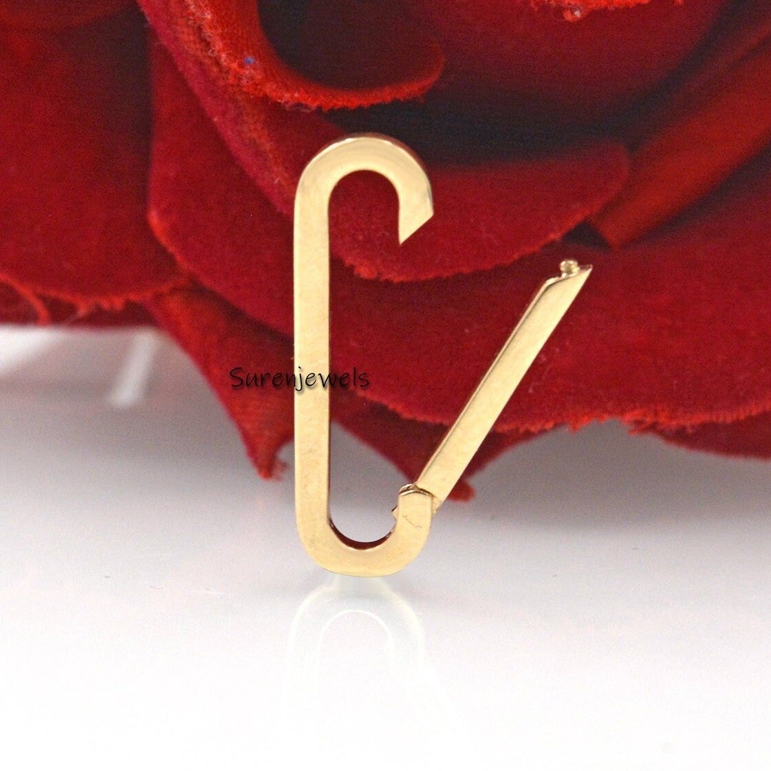 925 Silver Oval Charm Enhancer: Thick Link Holder (22mm) - Suren Jewels | SKU: SJP680-SLYG-22M 925 Silver Oval Charm Enhancer: Thick Link Holder (22mm) - Suren Jewels | SKU: SJP680-SLYG-22M