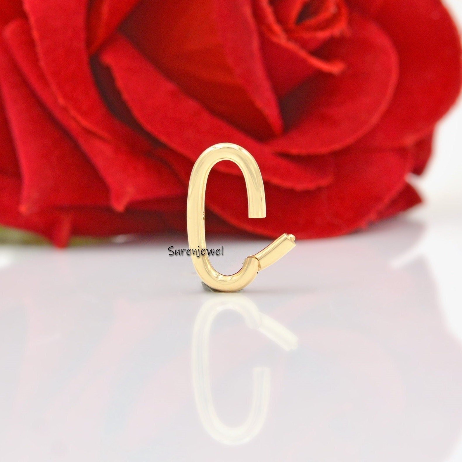 925 Silver Oval Charm holder Pendant, Charm Enhancer lock - Suren Jewels | SKU: SJP75-14KYG 925 Silver Oval Charm holder Pendant, Charm Enhancer lock - Suren Jewels | SKU: SJP75-14KYG