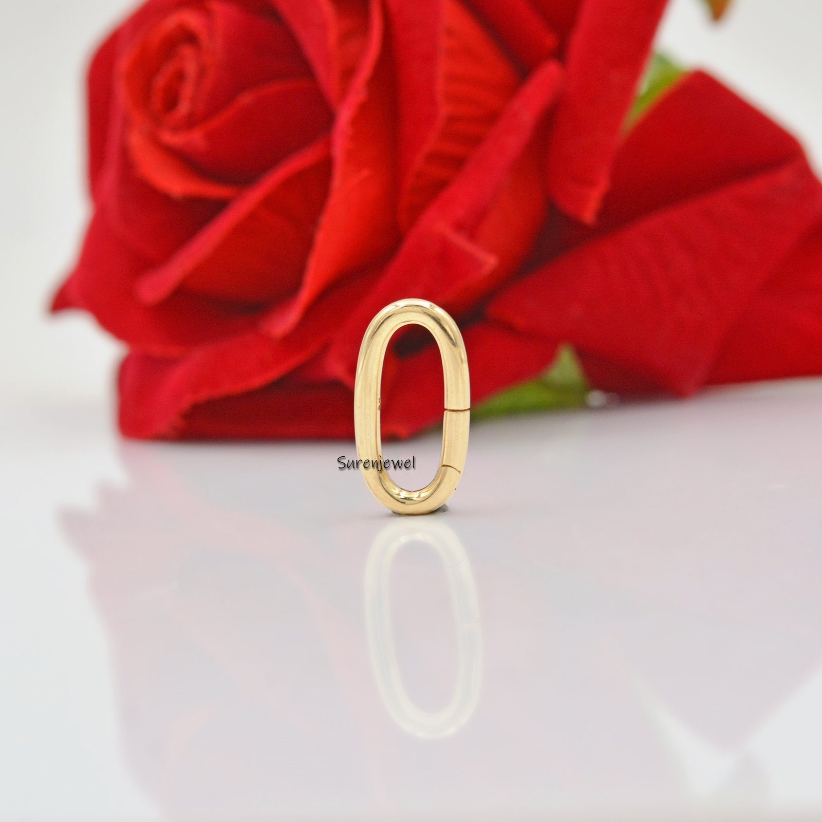 925 Silver Oval Charm holder Pendant, Charm Enhancer lock - View 2 - Suren Jewels | SKU: SJP75-14KYG 925 Silver Oval Charm holder Pendant, Charm Enhancer lock - View 2 - Suren Jewels | SKU: SJP75-14KYG