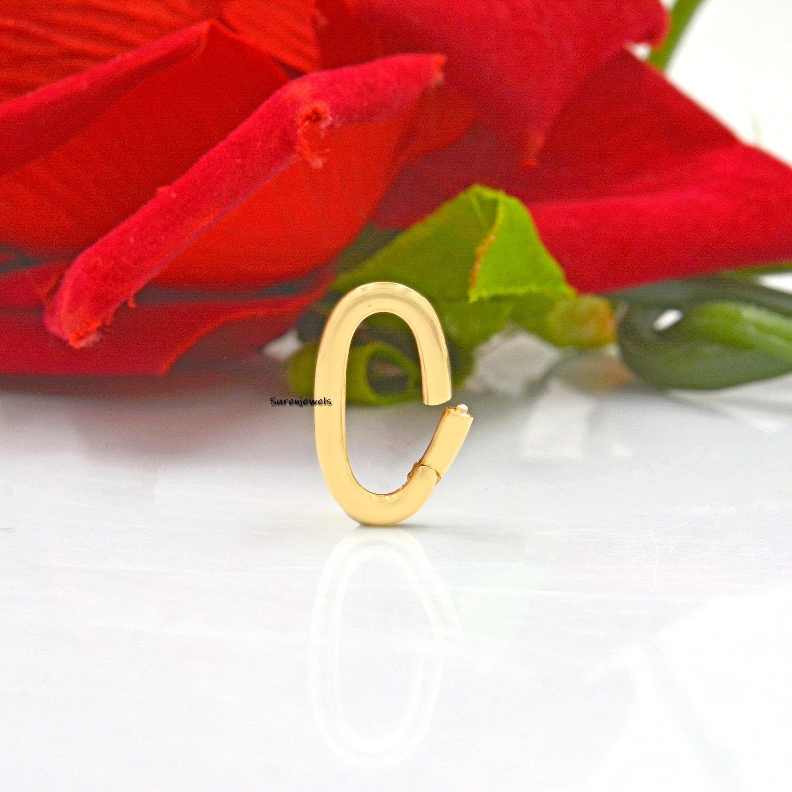 925 Silver Oval Charm holder Pendant, Charm Enhancer lock - View 5 - Suren Jewels | SKU: SJP75-14KYG 925 Silver Oval Charm holder Pendant, Charm Enhancer lock - View 5 - Suren Jewels | SKU: SJP75-14KYG