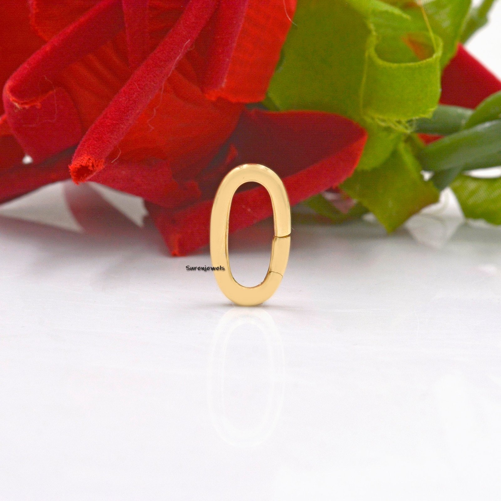 925 Silver Oval Charm holder Pendant, Charm Enhancer lock - View 6 - Suren Jewels | SKU: SJP75-14KYG 925 Silver Oval Charm holder Pendant, Charm Enhancer lock - View 6 - Suren Jewels | SKU: SJP75-14KYG