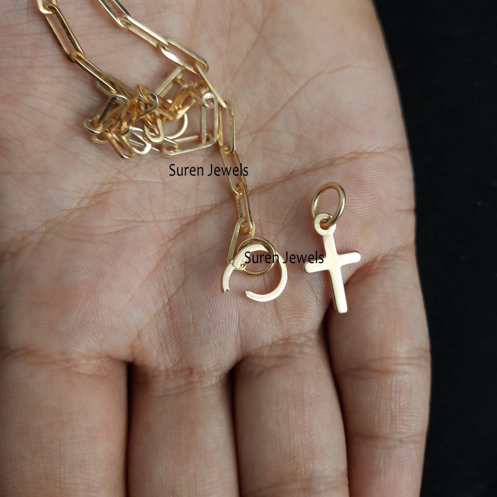 925 Silver Round Charm Enhancer: Multi Charm Holder - View 5 - Suren Jewels | SKU: SJP568-SLYG-MJF119-SLYG-N47-18I 925 Silver Round Charm Enhancer: Multi Charm Holder - View 5 - Suren Jewels | SKU: SJP568-SLYG-MJF119-SLYG-N47-18I