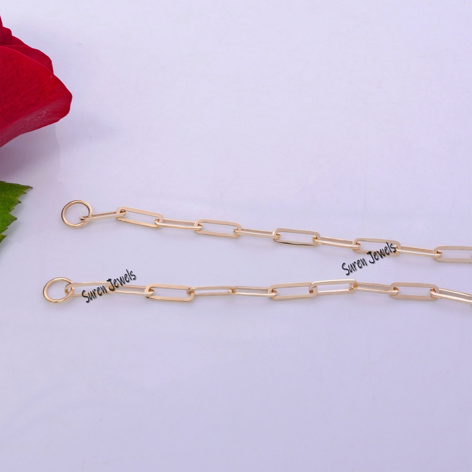 925 Sterling Silver Oval Link Chain: Small Drawn Link - View 6 - Suren Jewels | SKU: SJN47-SLYG/ G1-14KYG-10M-18I 925 Sterling Silver Oval Link Chain: Small Drawn Link - View 6 - Suren Jewels | SKU: SJN47-SLYG/ G1-14KYG-10M-18I