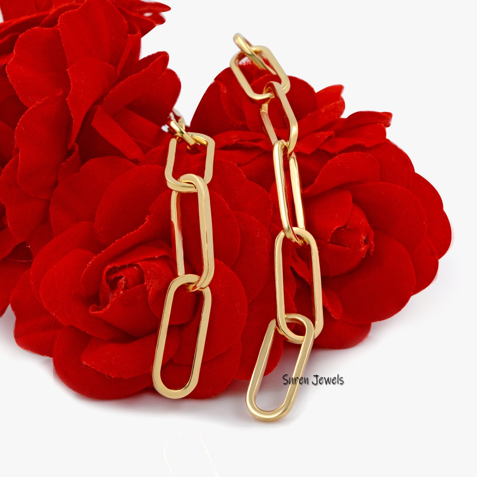 925 Sterling Silver Paperclip Chain: Oval Link Carabiner Necklace - Suren Jewels | SKU: SJN261/G1-SLNS-19.7M-18I 925 Sterling Silver Paperclip Chain: Oval Link Carabiner Necklace - Suren Jewels | SKU: SJN261/G1-SLNS-19.7M-18I
