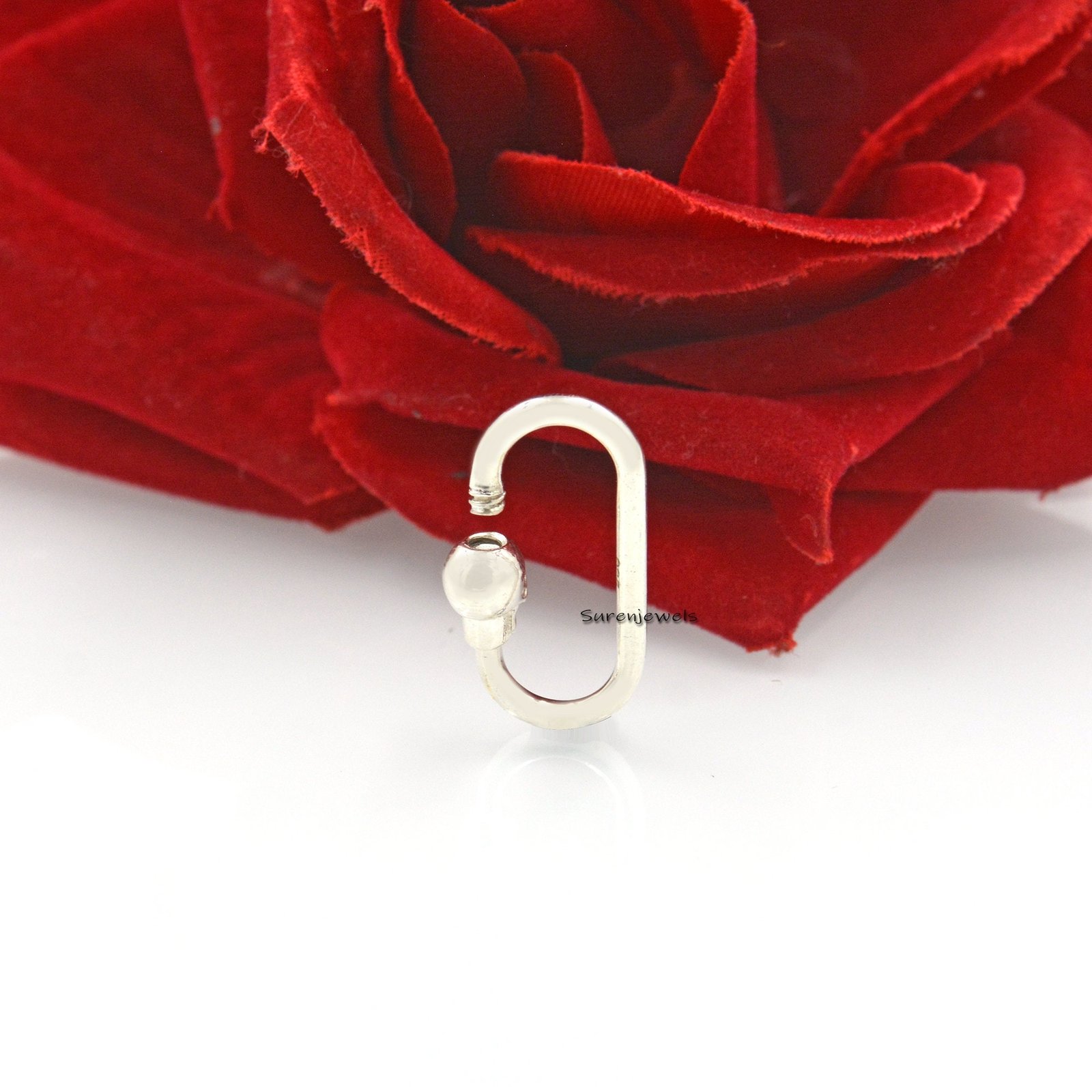 925 Sterling Silver Skull Carabiner Lock: Jewelry Connector, Lucky Charm (25mm) - View 5 - Suren Jewels | SKU: SJC154 925 Sterling Silver Skull Carabiner Lock: Jewelry Connector, Lucky Charm (25mm) - View 5 - Suren Jewels | SKU: SJC154