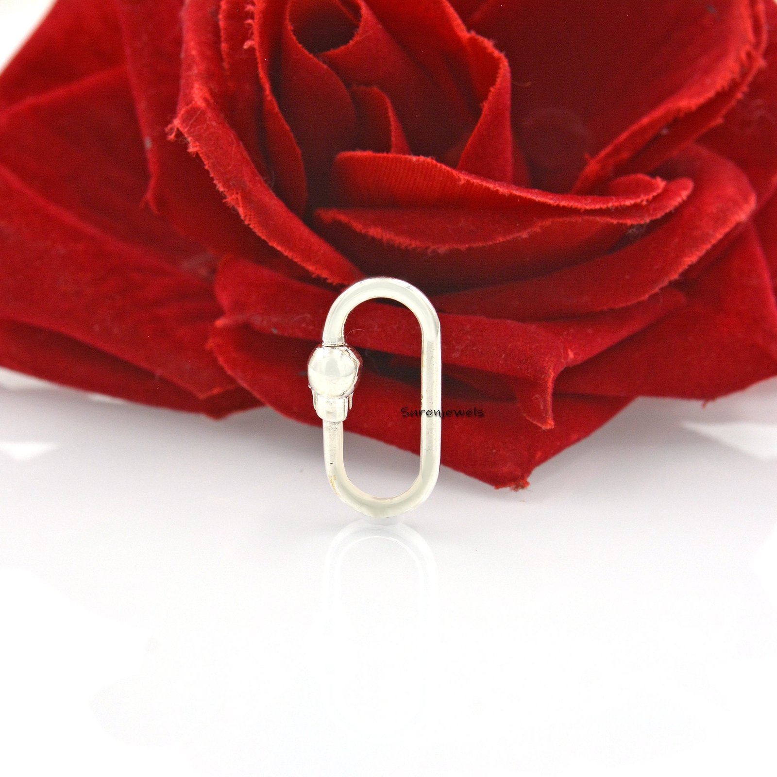 925 Sterling Silver Skull Carabiner Lock: Jewelry Connector, Lucky Charm (25mm) - View 6 - Suren Jewels | SKU: SJC154 925 Sterling Silver Skull Carabiner Lock: Jewelry Connector, Lucky Charm (25mm) - View 6 - Suren Jewels | SKU: SJC154