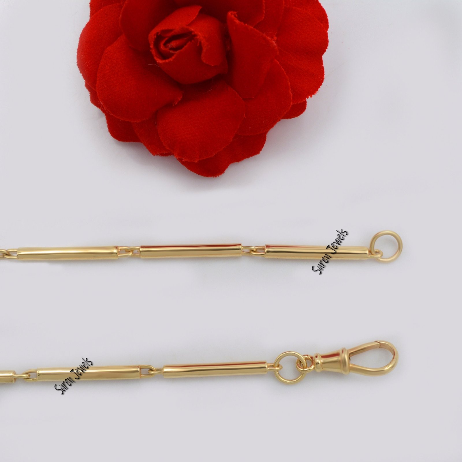 925 Sterling Silver Tube Link Bar Chain - Handmade in India - View 2 - Suren Jewels | SKU: SJN29/G18 925 Sterling Silver Tube Link Bar Chain - Handmade in India - View 2 - Suren Jewels | SKU: SJN29/G18