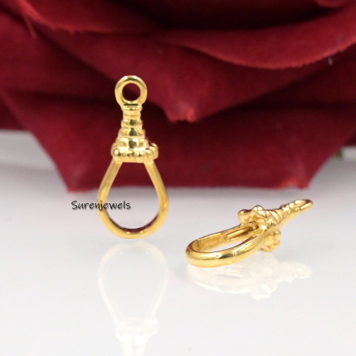 9k Gold Albert Swivel Clasp: Solid Gold Dog Clip Pendant - Suren Jewels | SKU: SJH2009 9k Gold Albert Swivel Clasp: Solid Gold Dog Clip Pendant - Suren Jewels | SKU: SJH2009