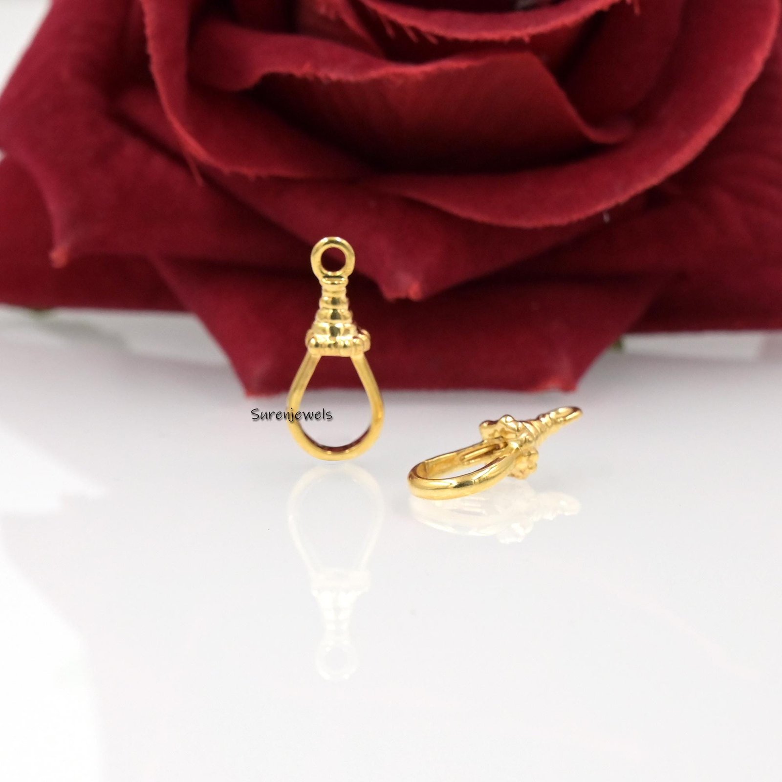 9k Gold Albert Swivel Clasp: Solid Gold Dog Clip Pendant - View 2 - Suren Jewels | SKU: SJH2009 9k Gold Albert Swivel Clasp: Solid Gold Dog Clip Pendant - View 2 - Suren Jewels | SKU: SJH2009