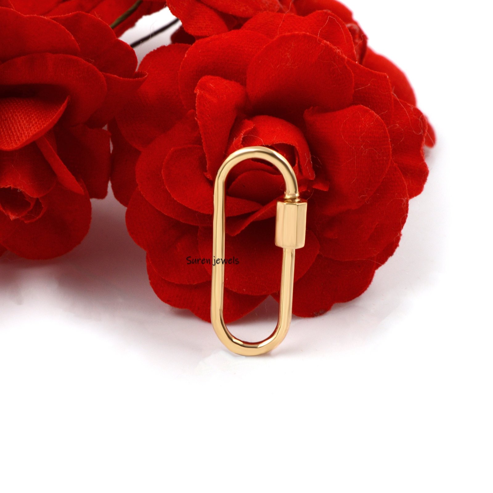 9K Gold Carabiner Lock, Plain Carabine, 30mm - Suren Jewels | SKU: SJC130-9KYG-30M 9K Gold Carabiner Lock, Plain Carabine, 30mm - Suren Jewels | SKU: SJC130-9KYG-30M