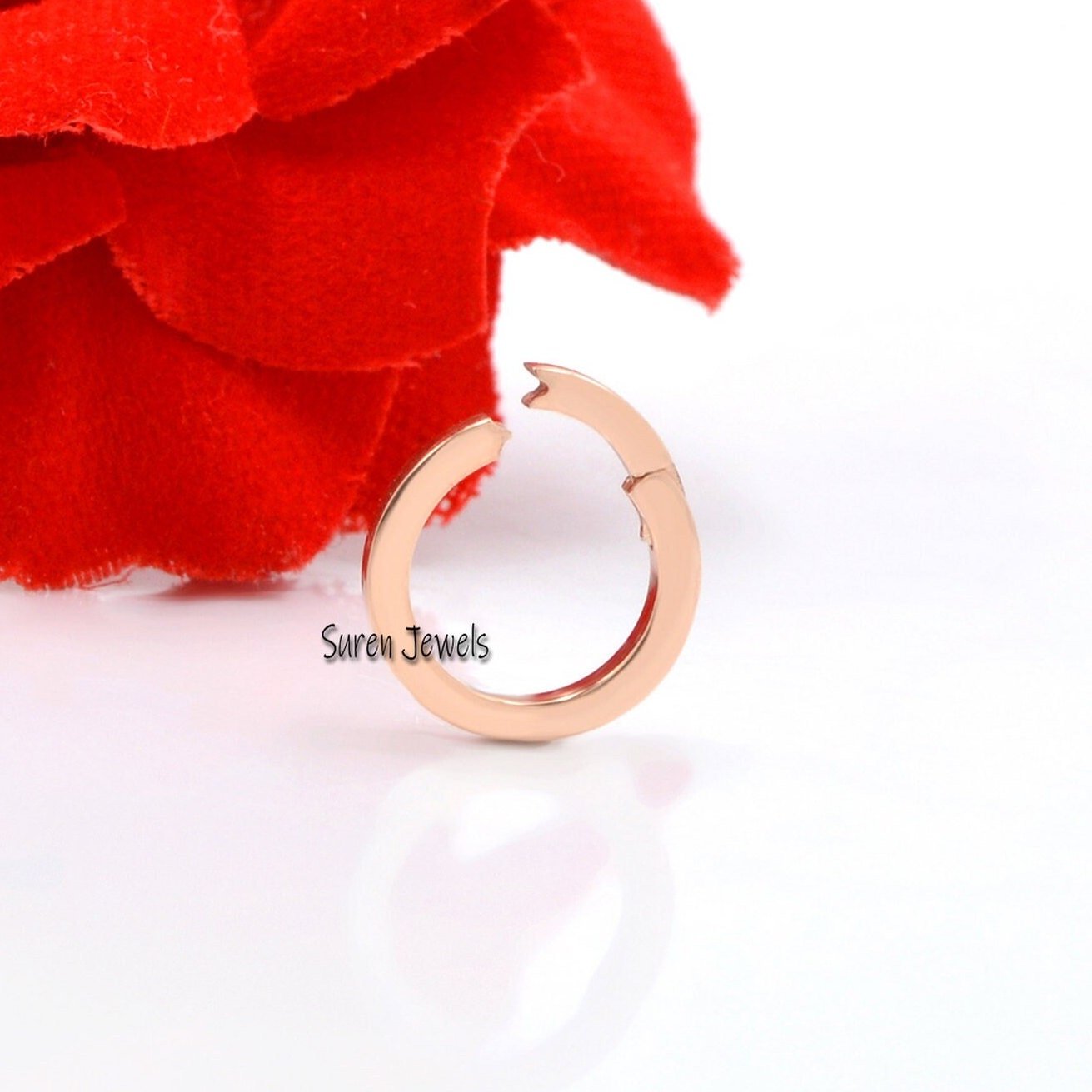 9K Gold Charm Holder Enhancer: Push Lock Necklace Link - Suren Jewels | SKU: SJF119-14KYGTS 9K Gold Charm Holder Enhancer: Push Lock Necklace Link - Suren Jewels | SKU: SJF119-14KYGTS