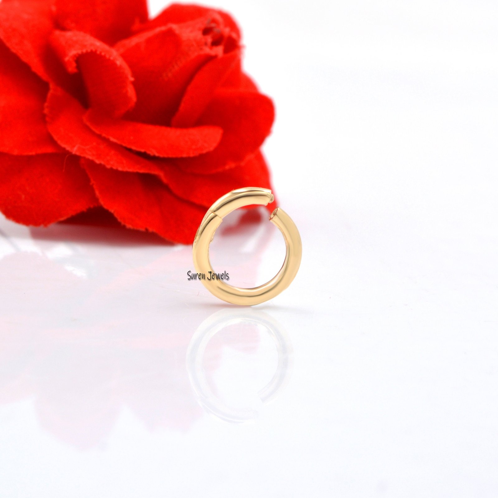9k Gold Circle Charm Holder: Enhancer Connector (10mm) - View 5 - Suren Jewels | SKU: SJP482-9KYG-10M 9k Gold Circle Charm Holder: Enhancer Connector (10mm) - View 5 - Suren Jewels | SKU: SJP482-9KYG-10M